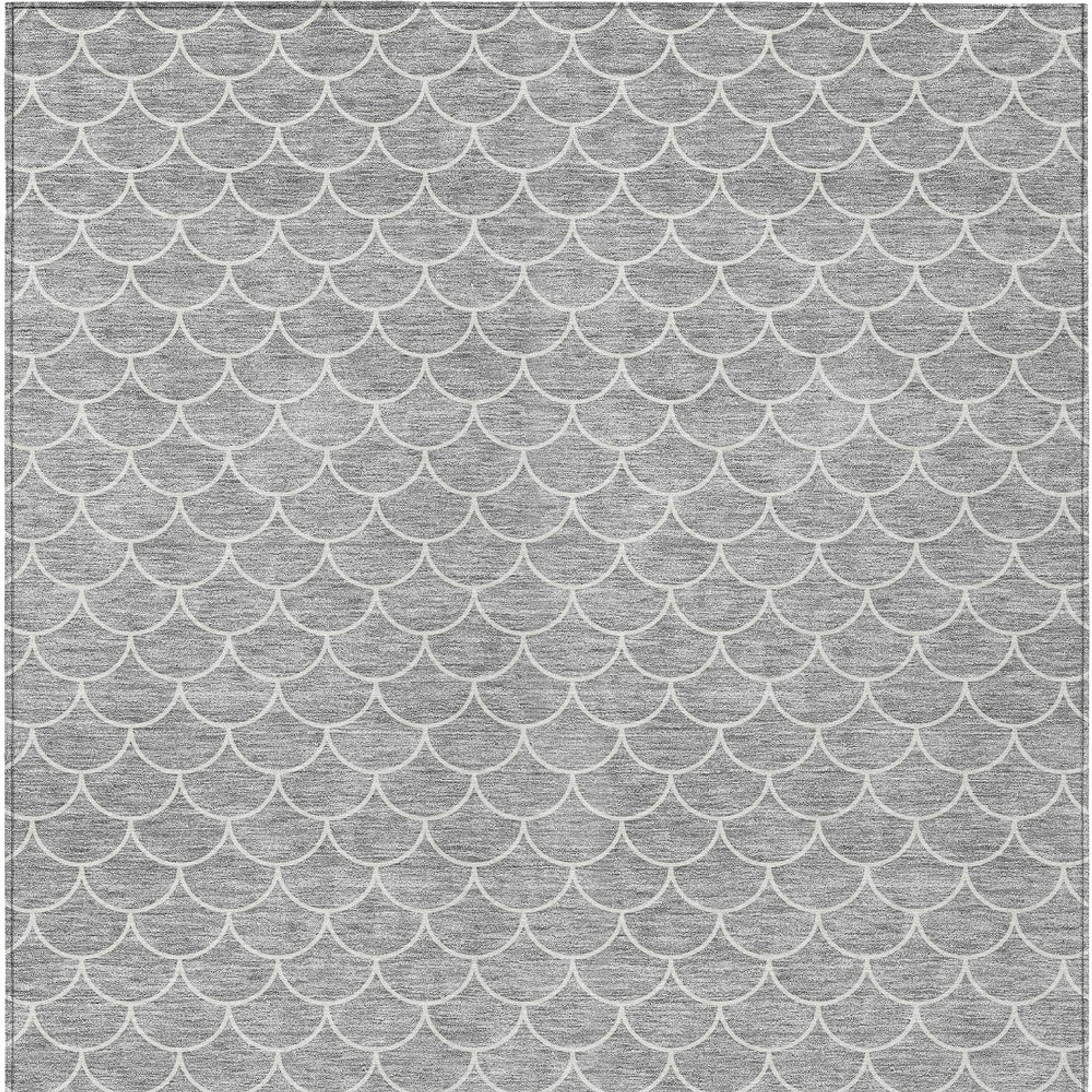 10' X 14' Gray And Ivory Geometric Washable Indoor Outdoor Area Rug - 1 - Sports & Outdoor