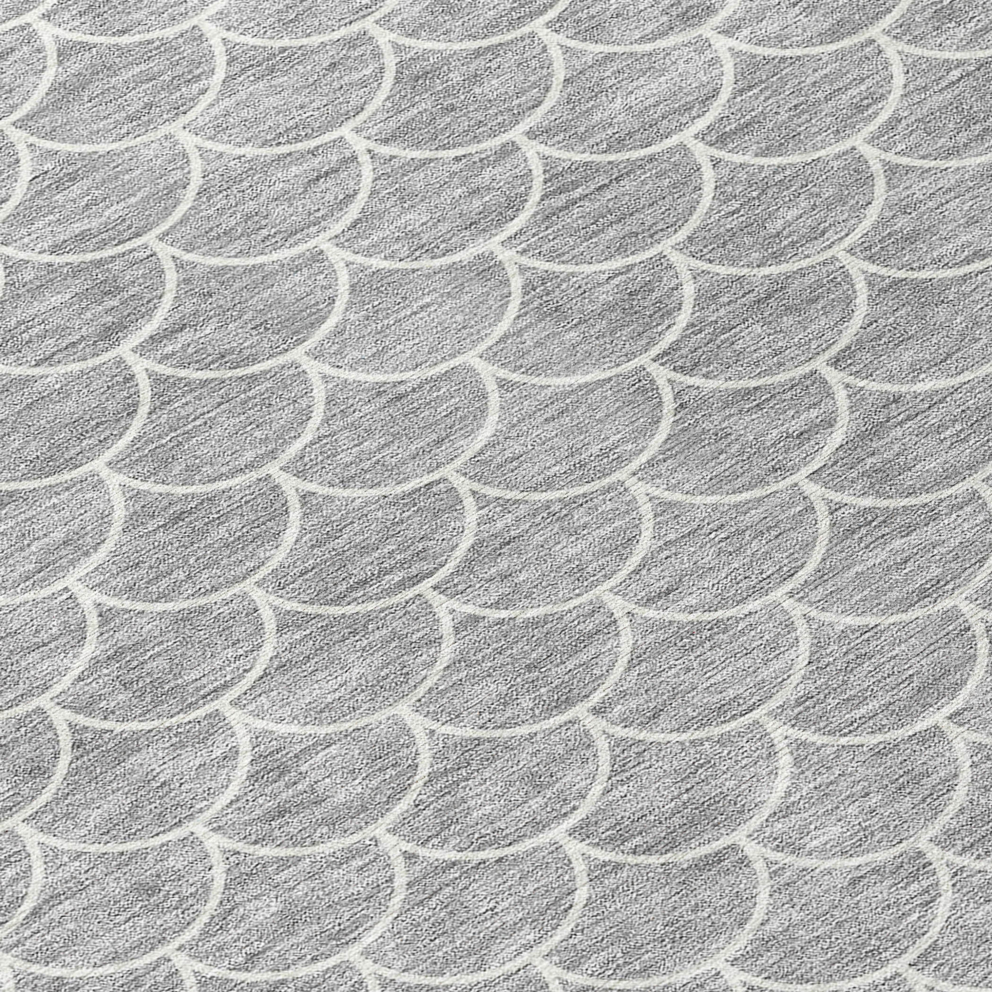 10' X 14' Gray And Ivory Geometric Washable Indoor Outdoor Area Rug - 1 - Sports & Outdoor