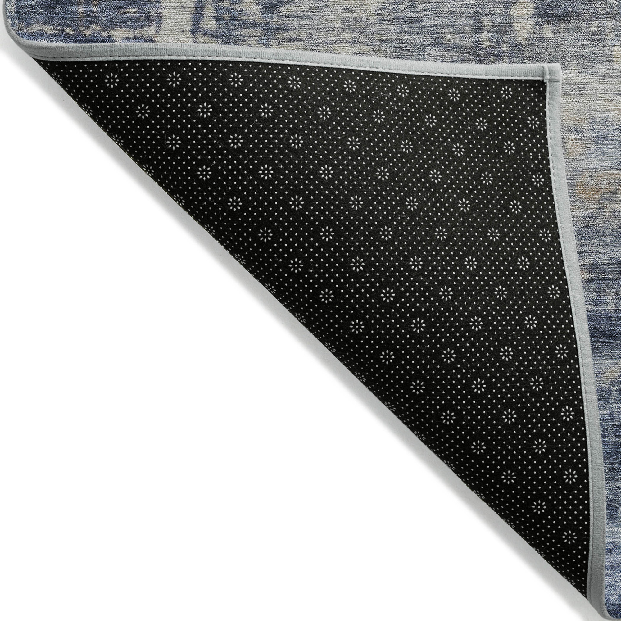 10' X 14' Denim Blue And Tan Abstract Washable Indoor Outdoor Area Rug - 1 - Sports & Outdoor