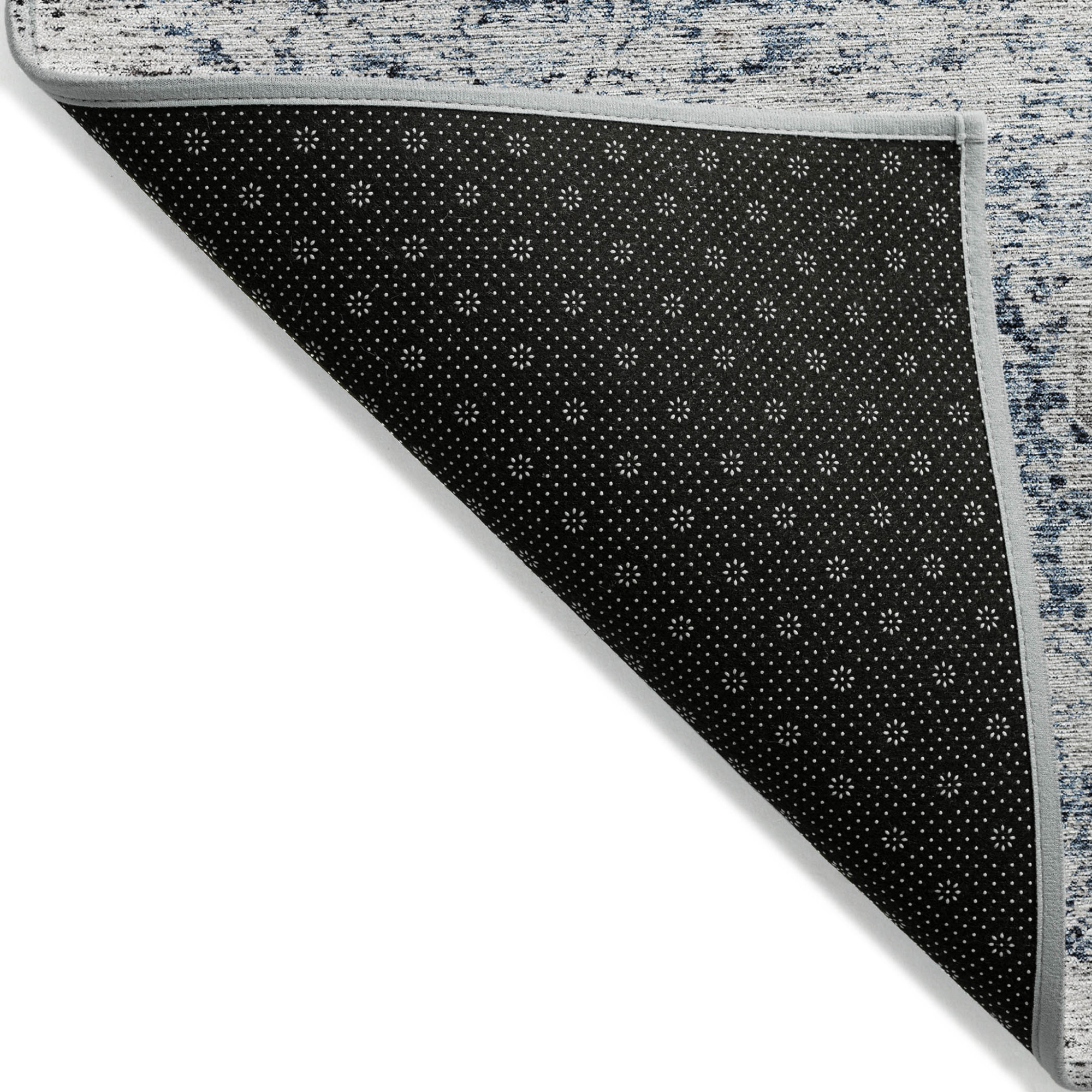 10' X 14' Blue And Ivory Oriental Washable Indoor Outdoor Area Rug - 1 - Sports & Outdoor