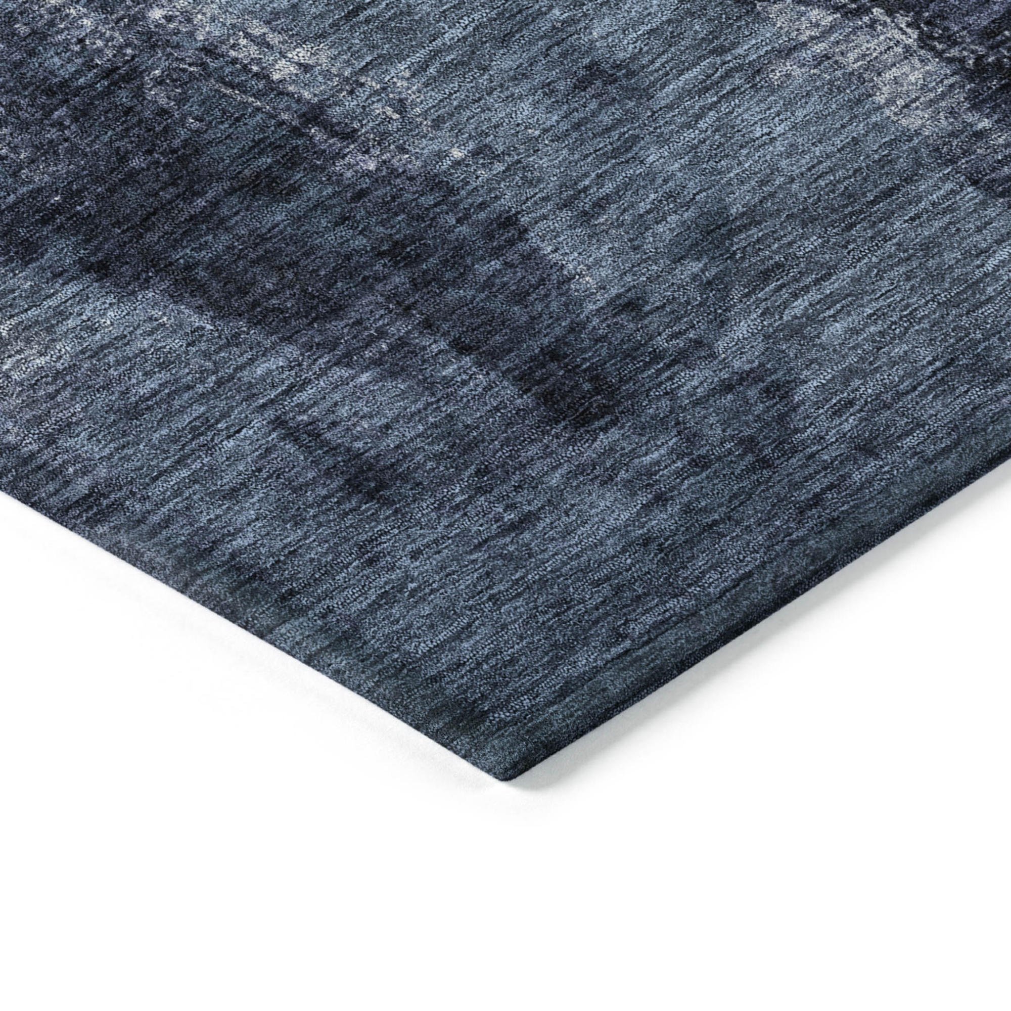 10' X 14' Navy Blue Black And Gray Abstract Washable Indoor Outdoor Area Rug - 1 - Sports & Outdoor