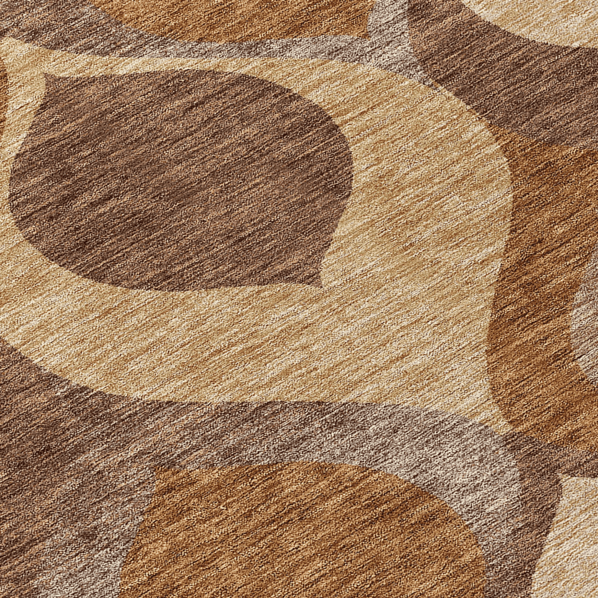 10' X 14' Copper Beige And Taupe Ogee Washable Indoor Outdoor Area Rug - 1 - Sports & Outdoor