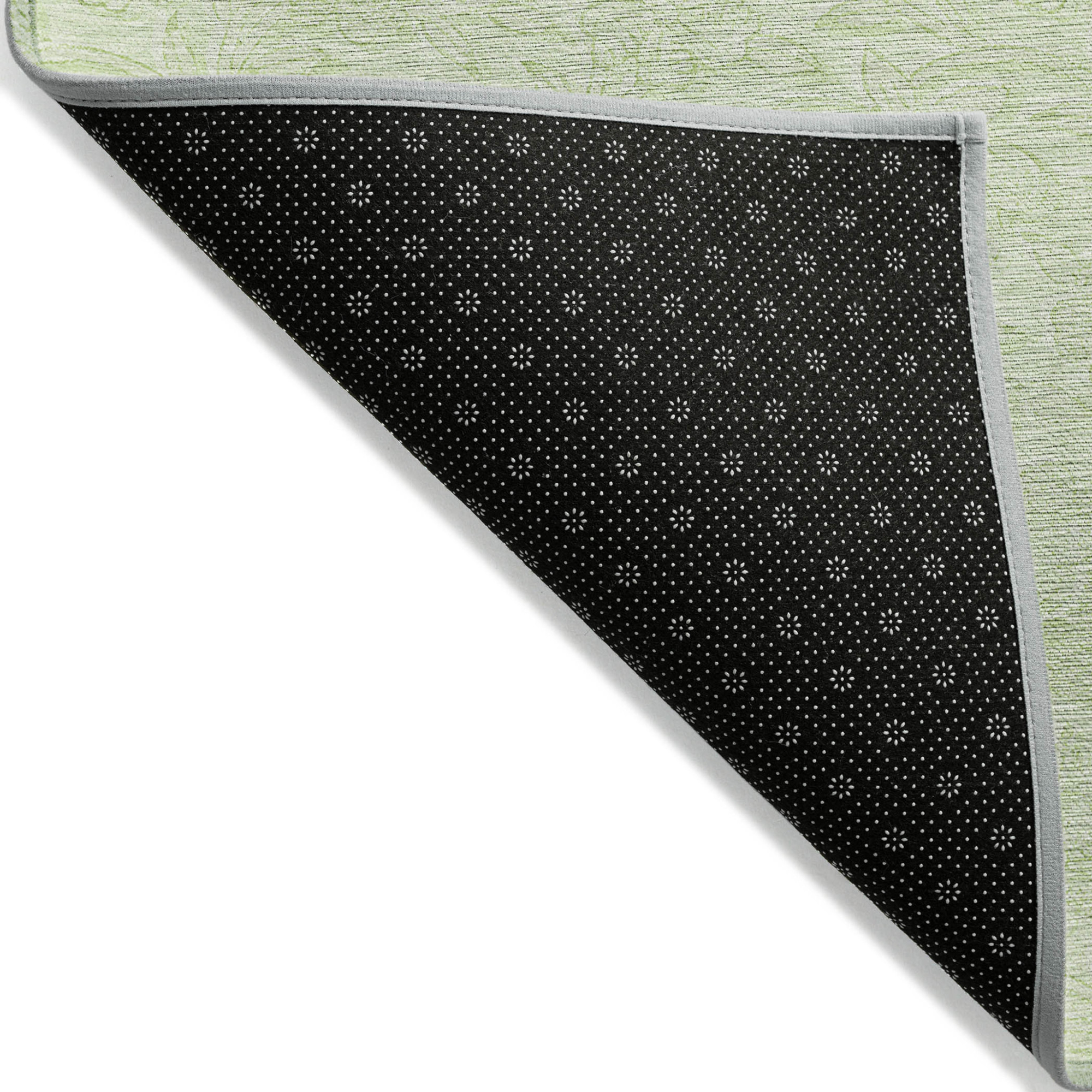 10' X 14' Artichoke Green And Mint Green Floral Washable Indoor Outdoor Area Rug - 1 - Sports & Outdoor