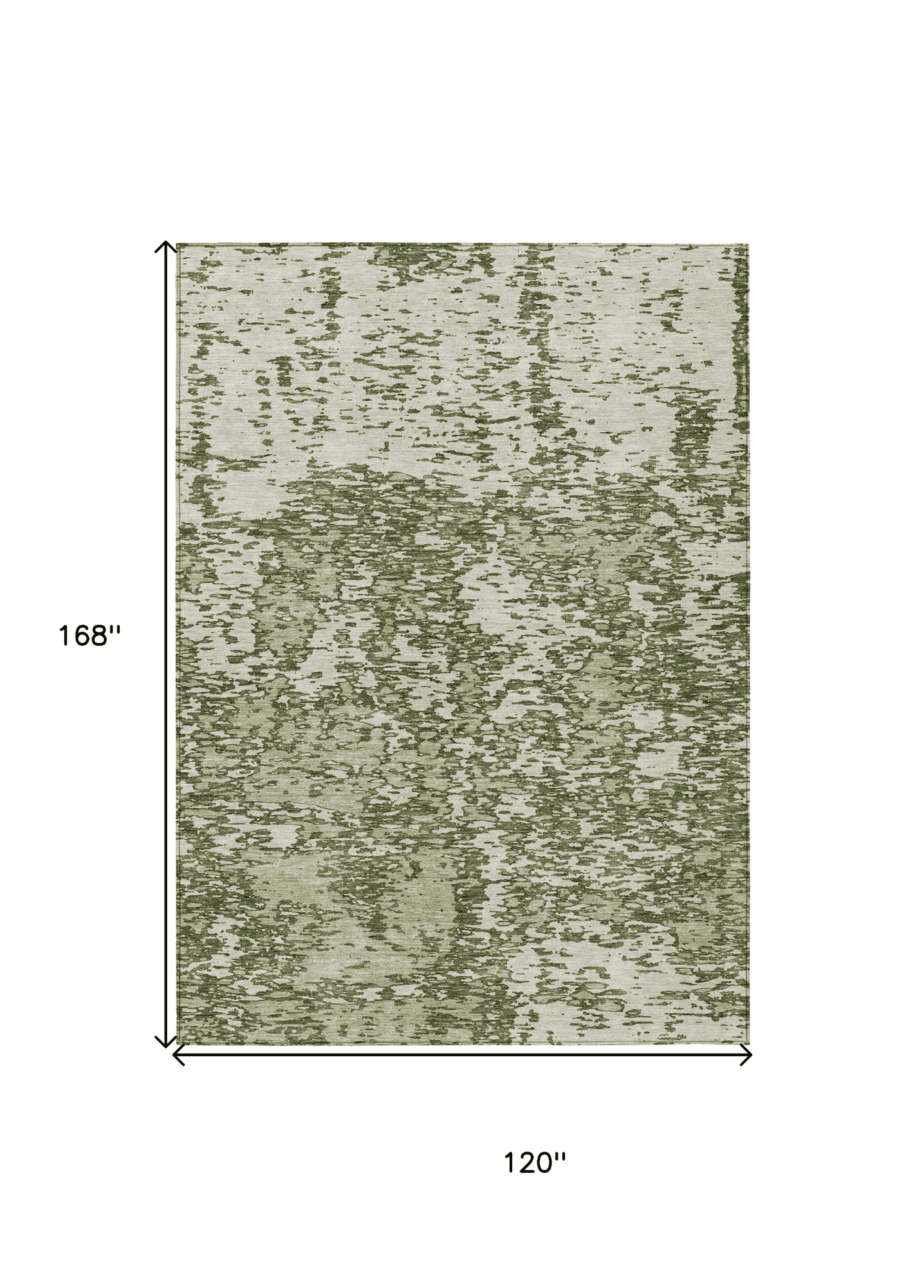 10' X 14' Olive Green And Ivory Abstract Washable Indoor Outdoor Area Rug - 1 - Sports & Outdoor