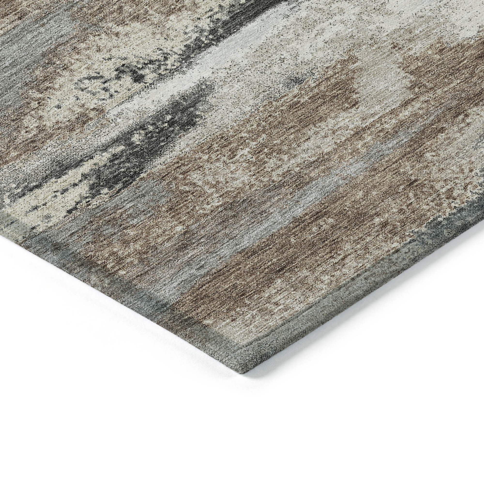10' X 14' Taupe Beige And Ivory Abstract Washable Indoor Outdoor Area Rug - 1 - Sports & Outdoor