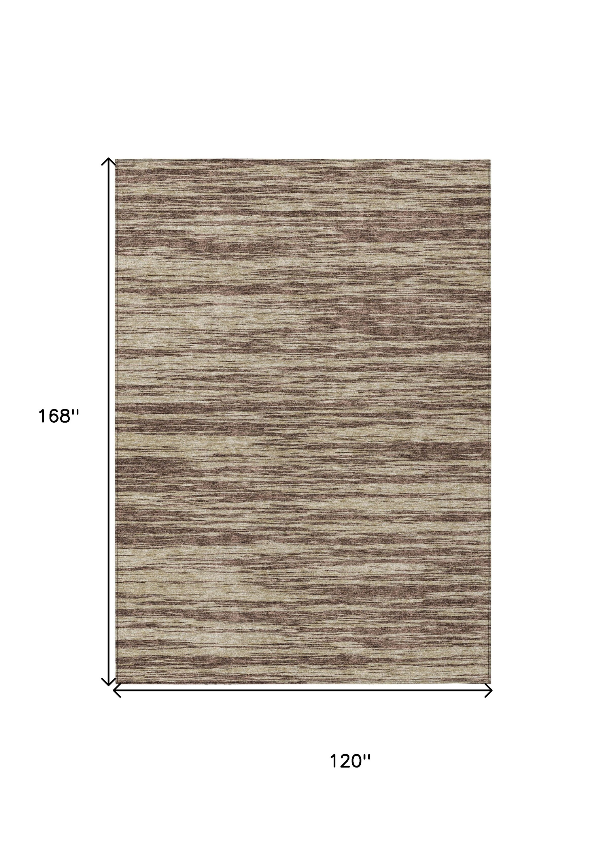 10' X 14' Brown And Beige Abstract Washable Indoor Outdoor Area Rug - 1 - Sports & Outdoor
