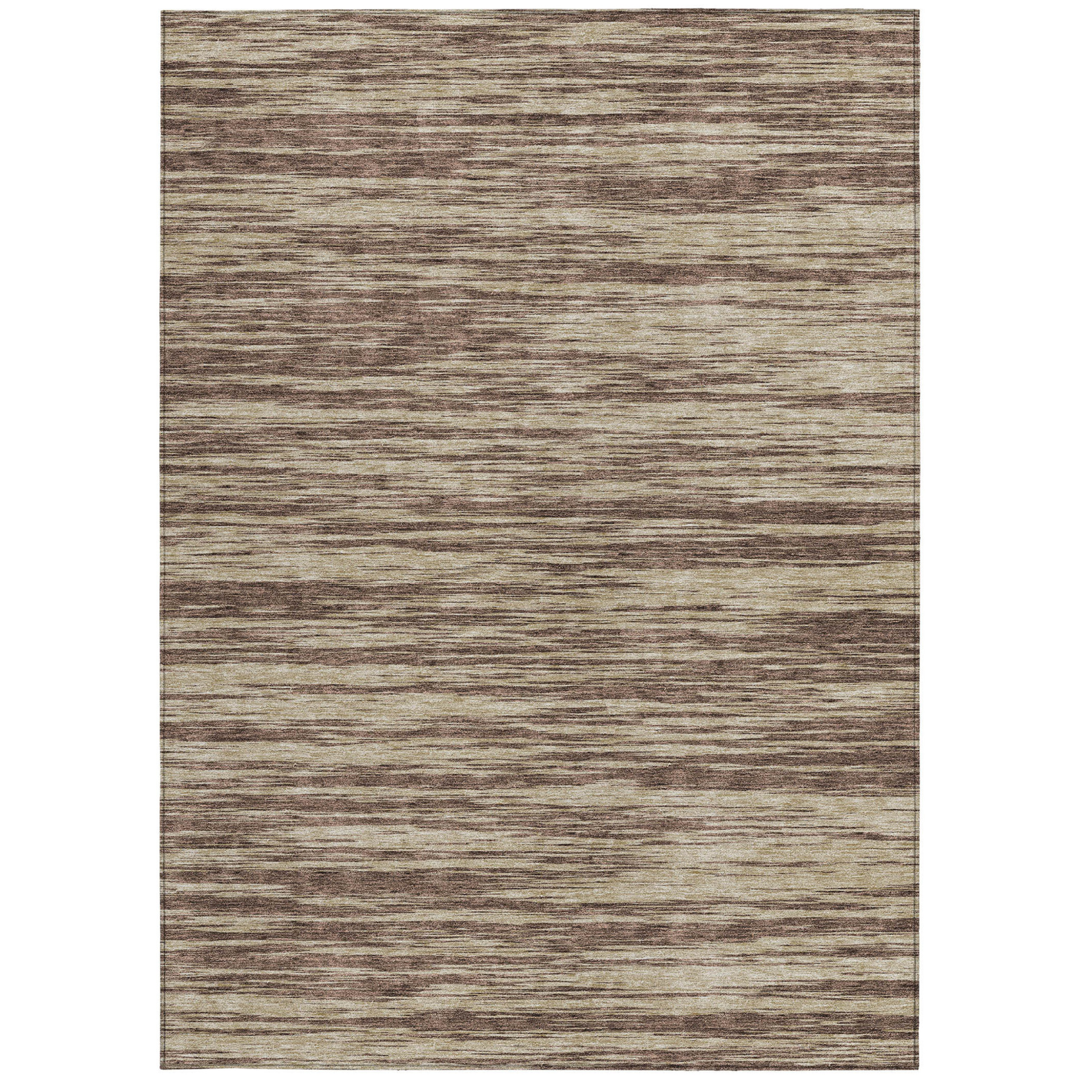 10' X 14' Brown And Beige Abstract Washable Indoor Outdoor Area Rug - 1 - Sports & Outdoor