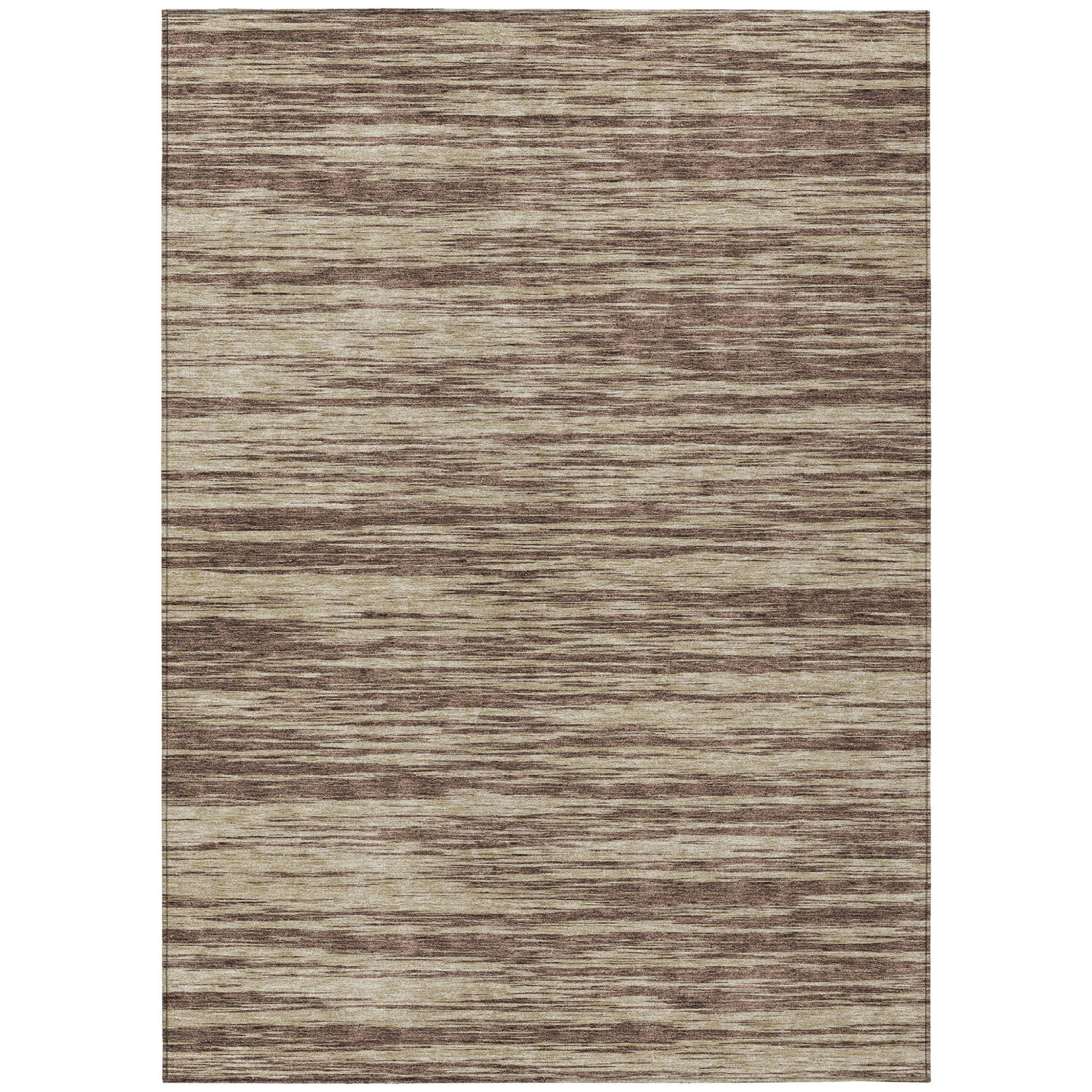 10' X 14' Brown And Beige Abstract Washable Indoor Outdoor Area Rug - 1 - Sports & Outdoor