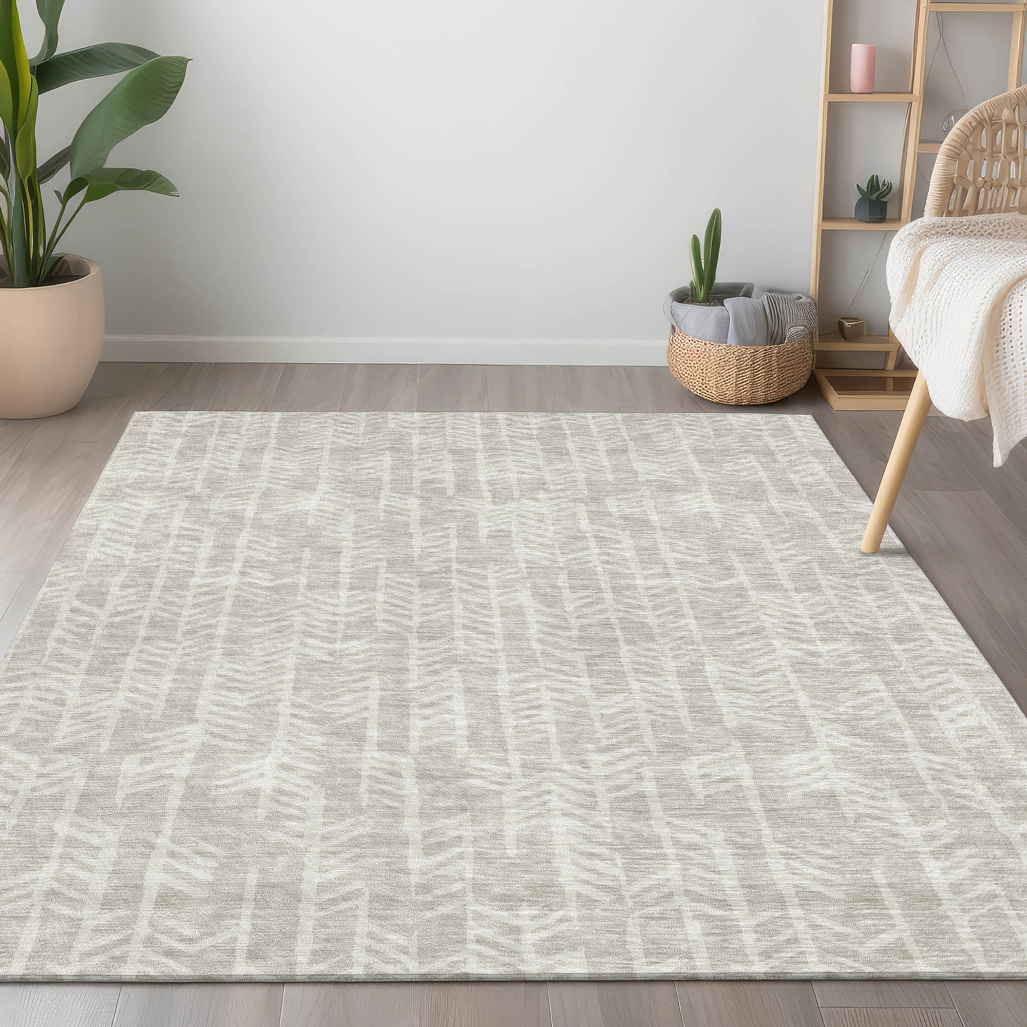 5' X 8' Beige And Ivory Tribal Washable Indoor Outdoor Area Rug Sports & Outdoor