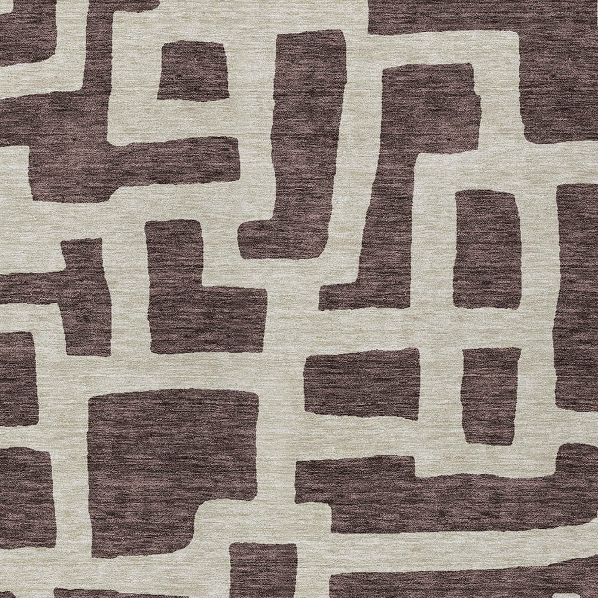 10' X 14' Brown And Beige Abstract Washable Indoor Outdoor Area Rug - 1 - Sports & Outdoor
