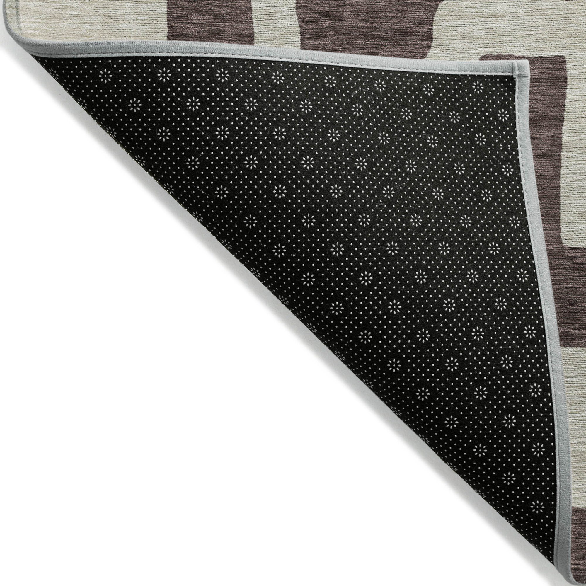 10' X 14' Brown And Beige Abstract Washable Indoor Outdoor Area Rug - 1 - Sports & Outdoor