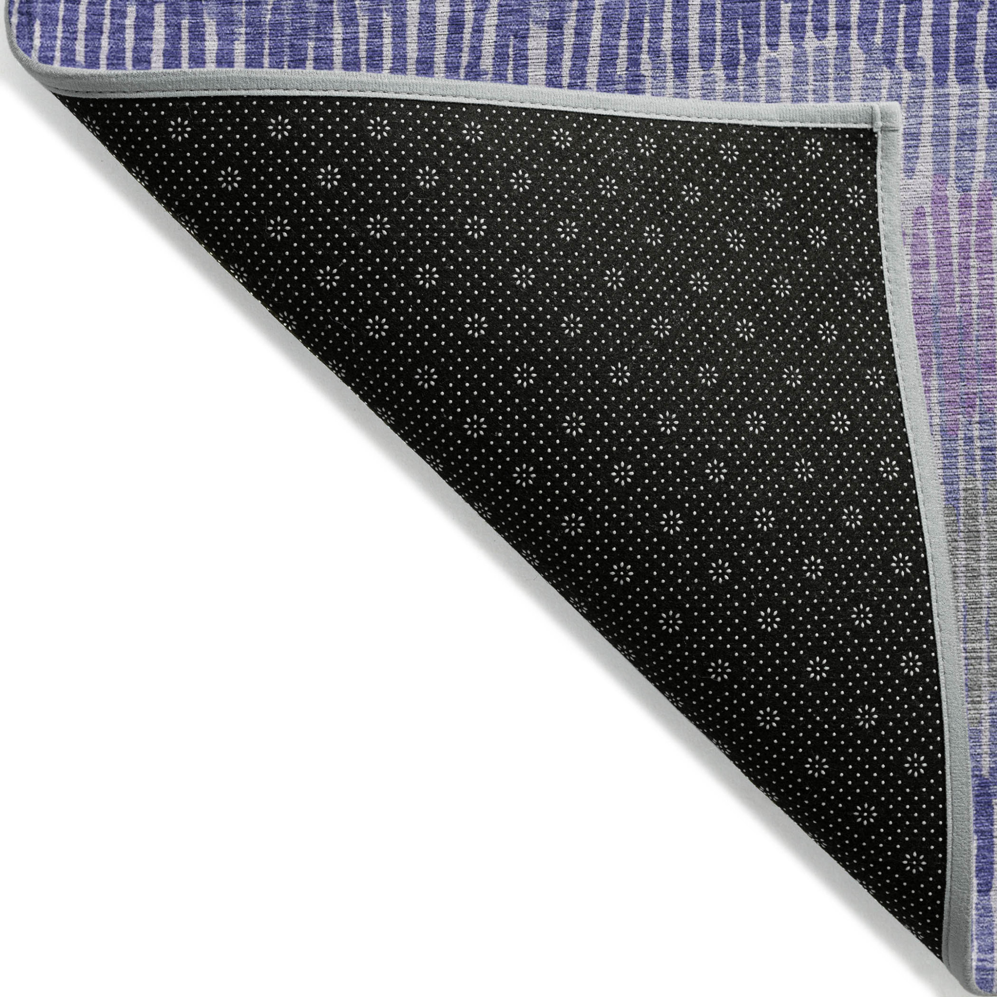 10' X 14' Purple And Gray Striped Washable Indoor Outdoor Area Rug - 1 - Sports & Outdoor