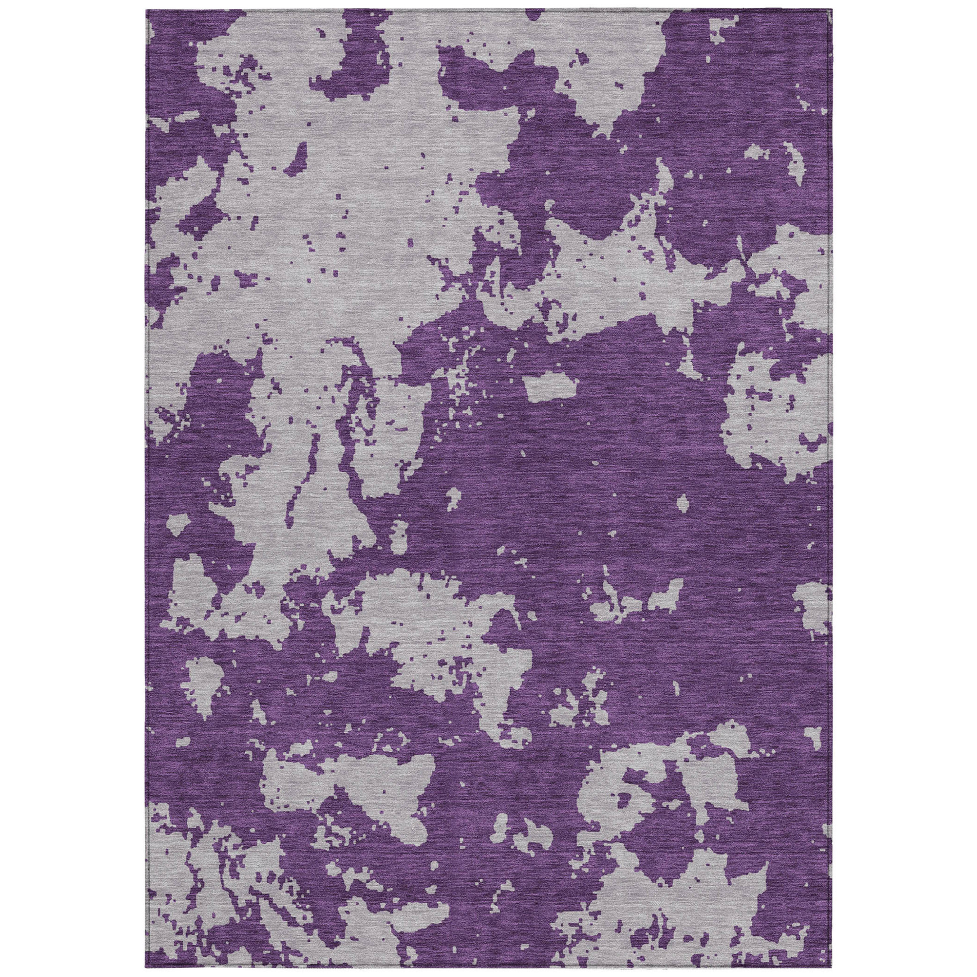 10' X 14' Purple And Lavender Abstract Washable Indoor Outdoor Area Rug - 1 - Sports & Outdoor