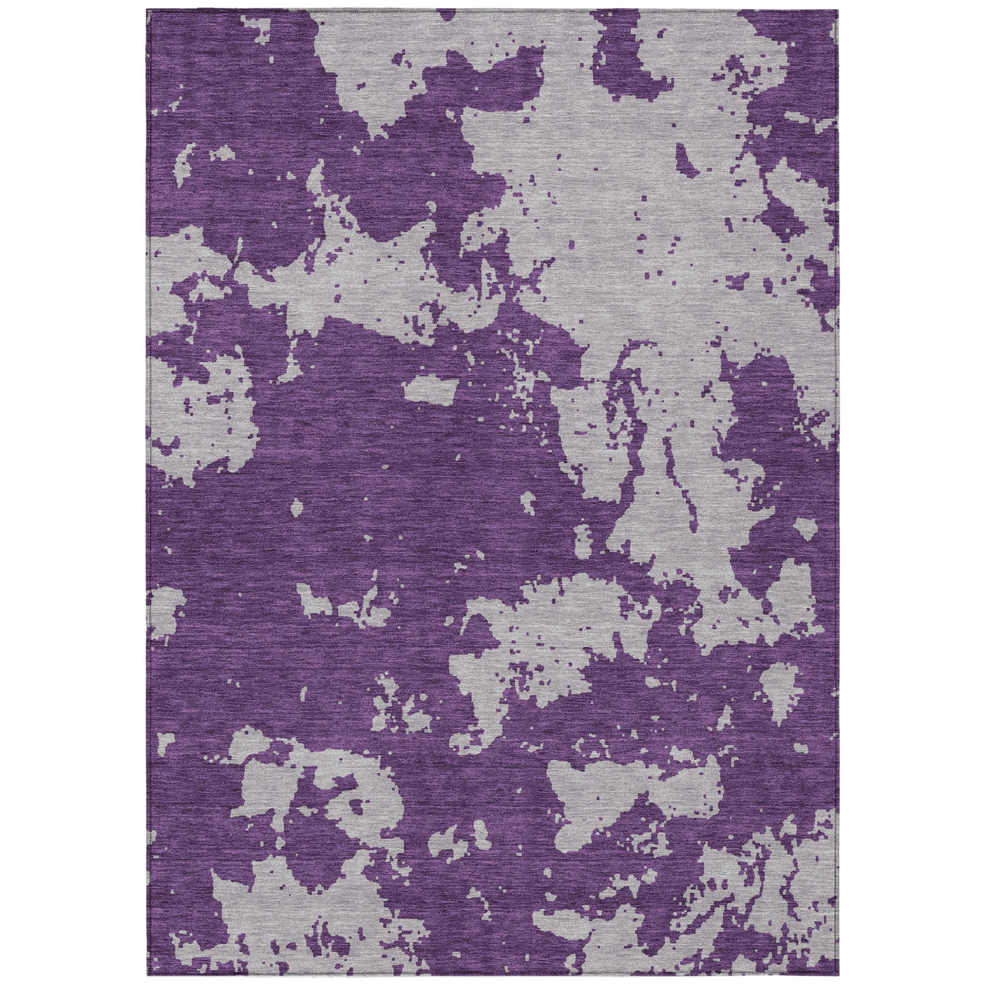 10' X 14' Purple And Lavender Abstract Washable Indoor Outdoor Area Rug - 1 - Sports & Outdoor