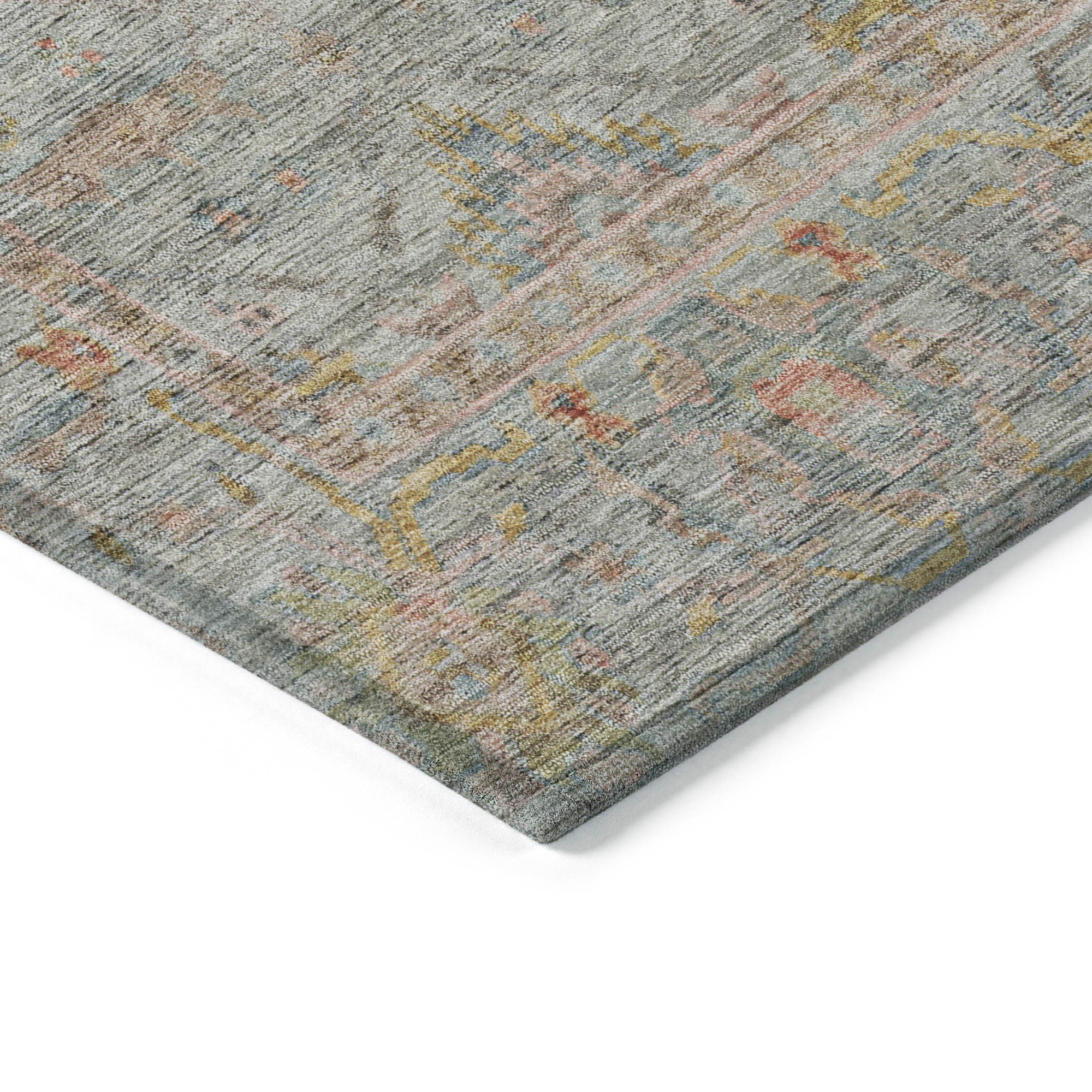 10' X 14' Taupe Terra Cotta And Tan Floral Washable Indoor Outdoor Area Rug - 1 - Sports & Outdoor