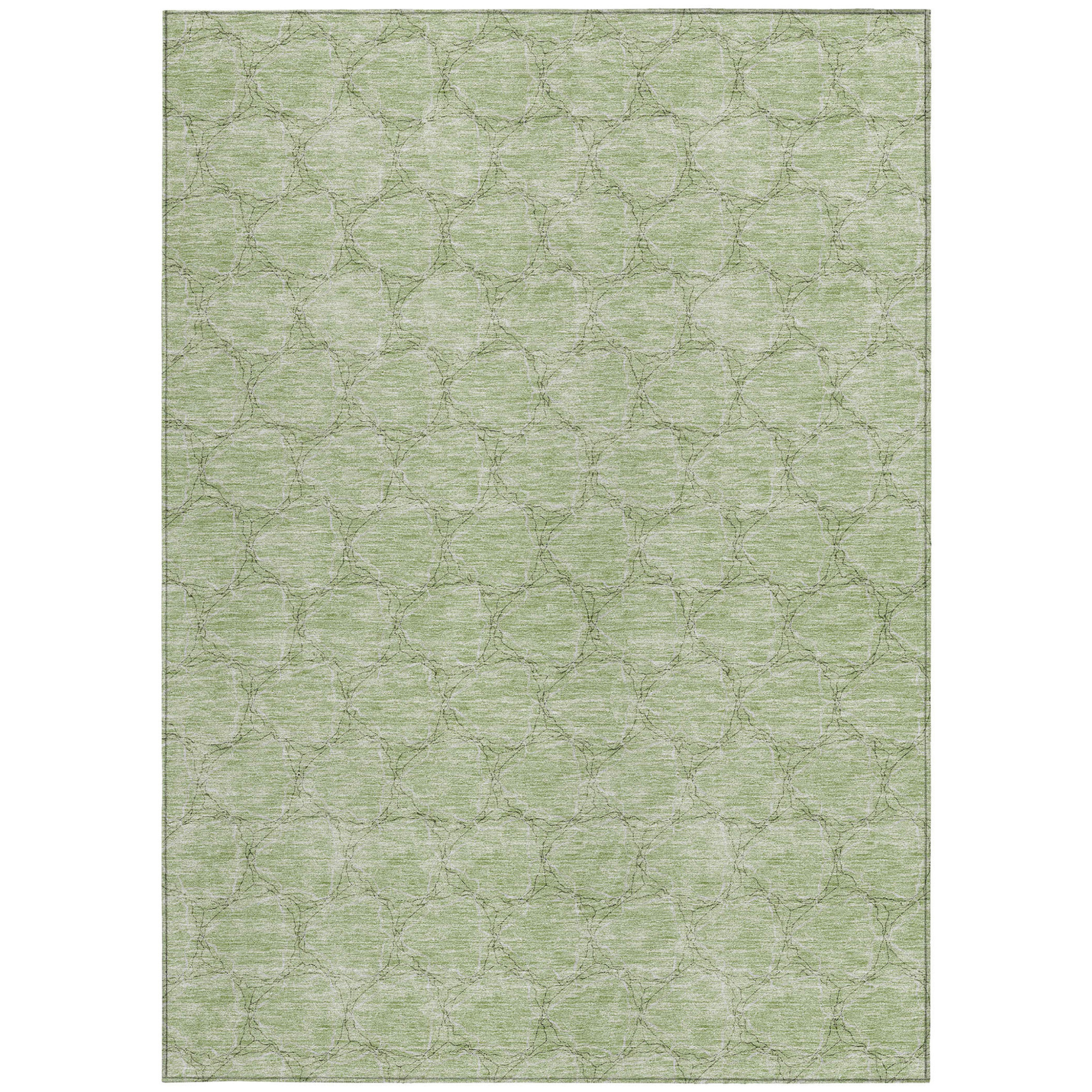 10' X 14' Sage And Ivory Geometric Washable Indoor Outdoor Area Rug - 1 - Sports & Outdoor