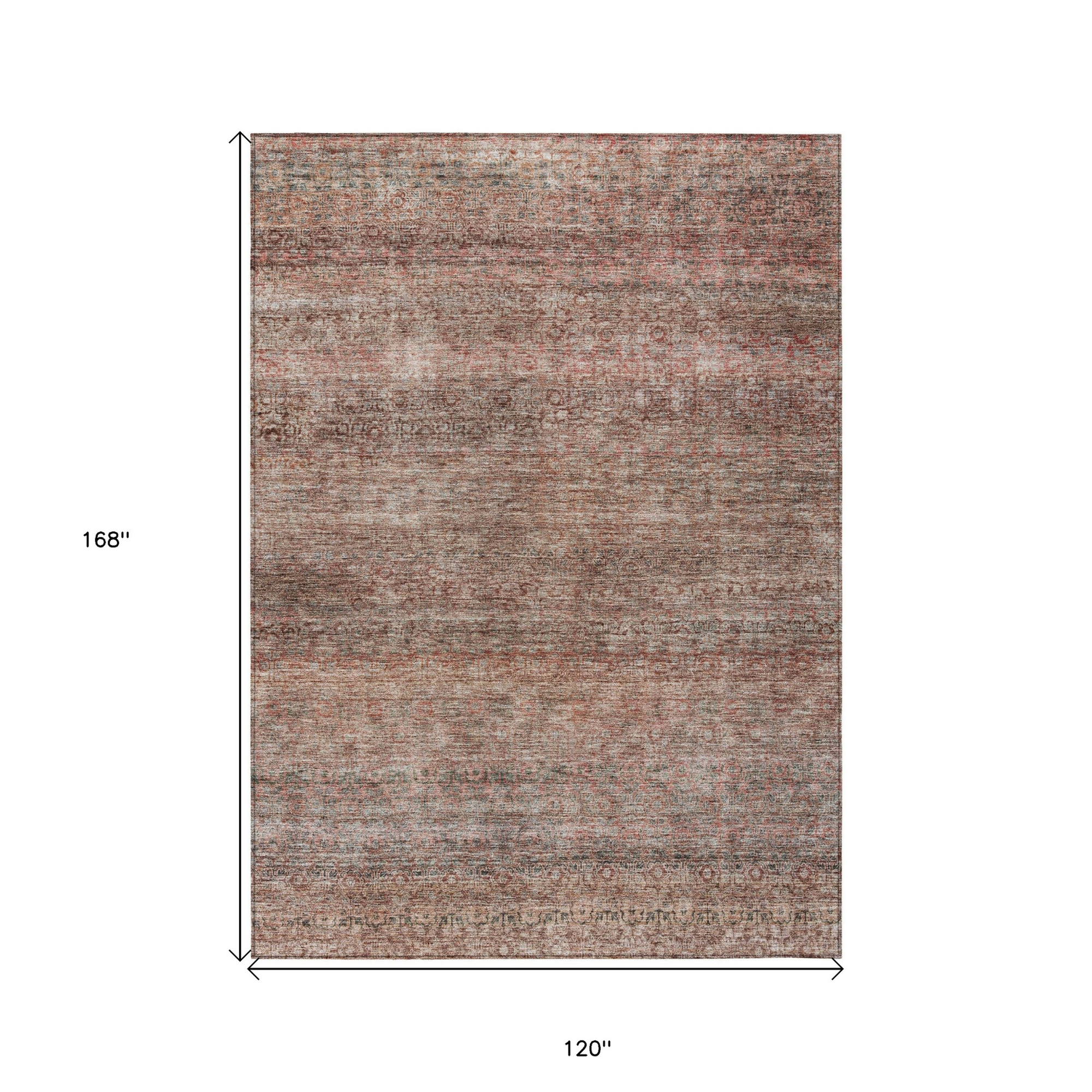 10' X 14' Coral And Black Striped Washable Indoor Outdoor Area Rug - 1 - Sports & Outdoor
