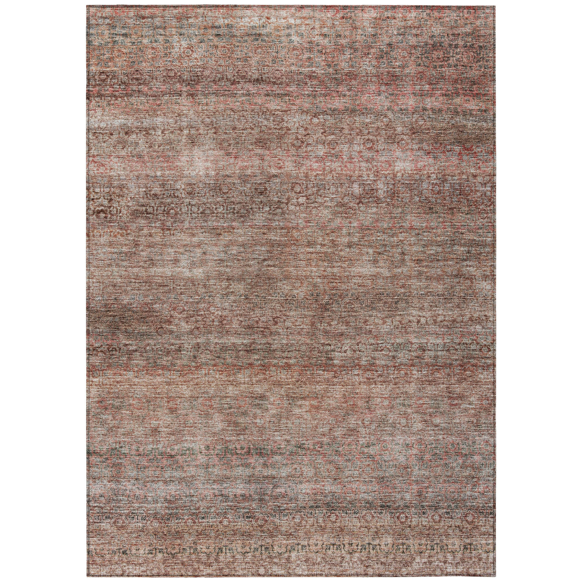 10' X 14' Coral And Black Striped Washable Indoor Outdoor Area Rug - 1 - Sports & Outdoor