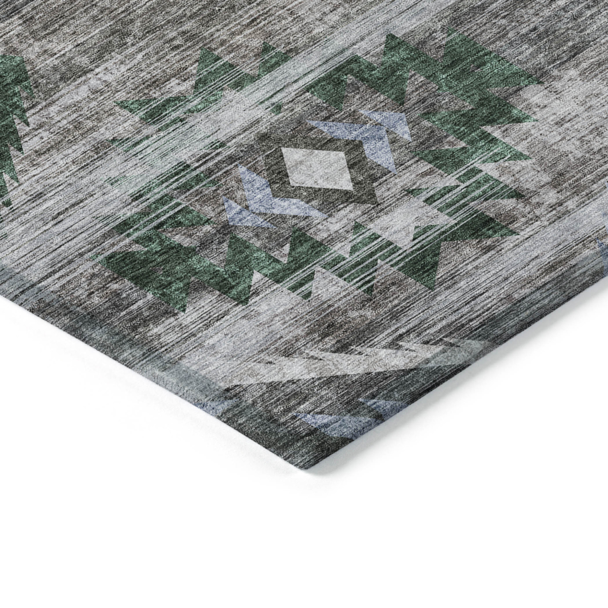 10' X 14' Brown Beige And Blue Southwestern Washable Indoor Outdoor Area Rug - 1 - Sports & Outdoor