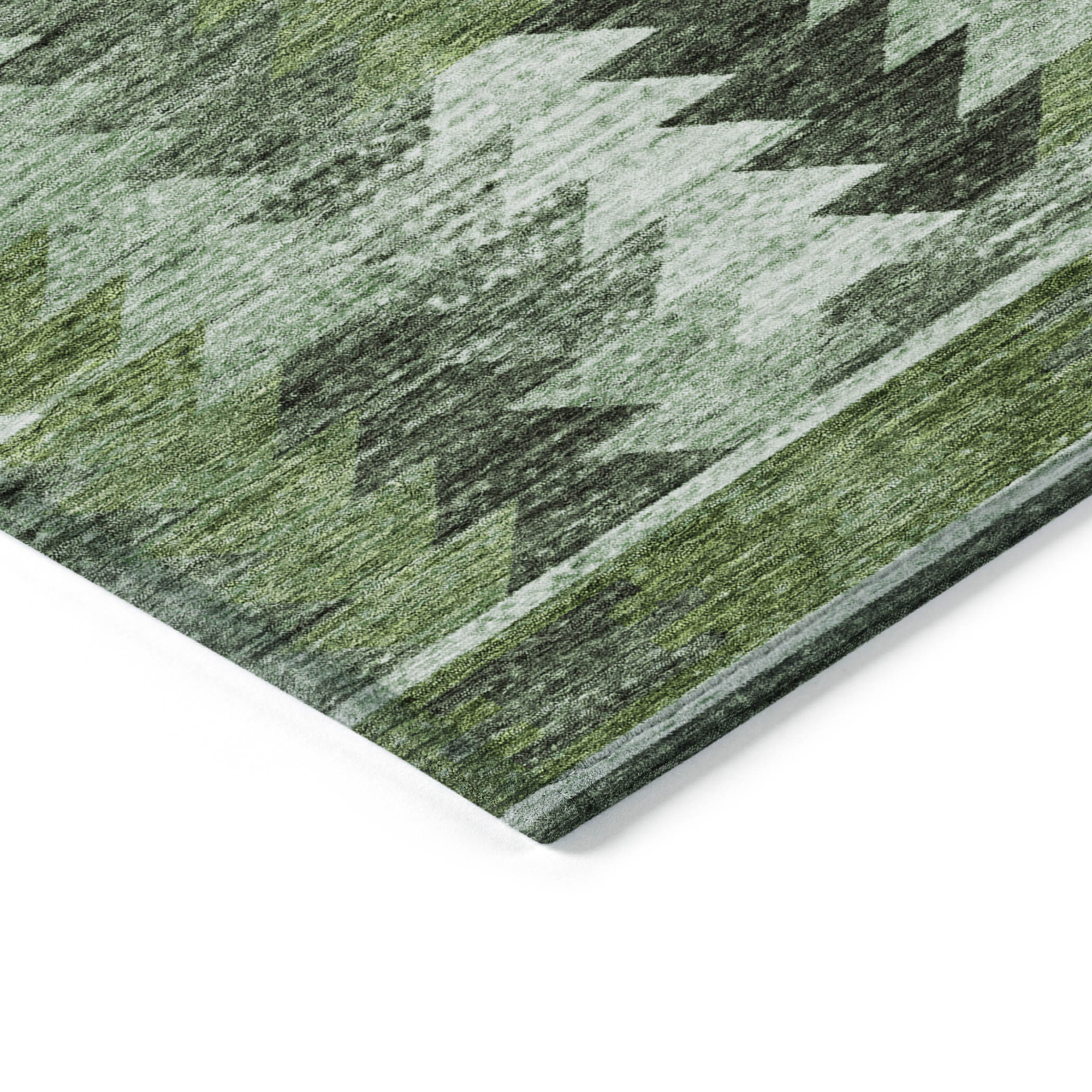 10' X 14' Olive Green And Fern Green Southwestern Washable Indoor Outdoor Area Rug - 1 - Sports & Outdoor