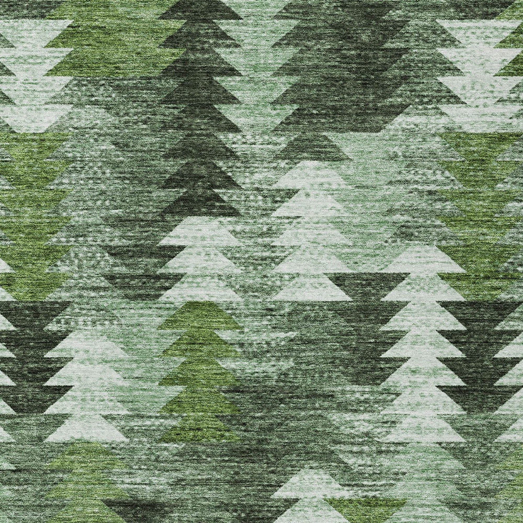 10' X 14' Olive Green And Fern Green Southwestern Washable Indoor Outdoor Area Rug - 1 - Sports & Outdoor