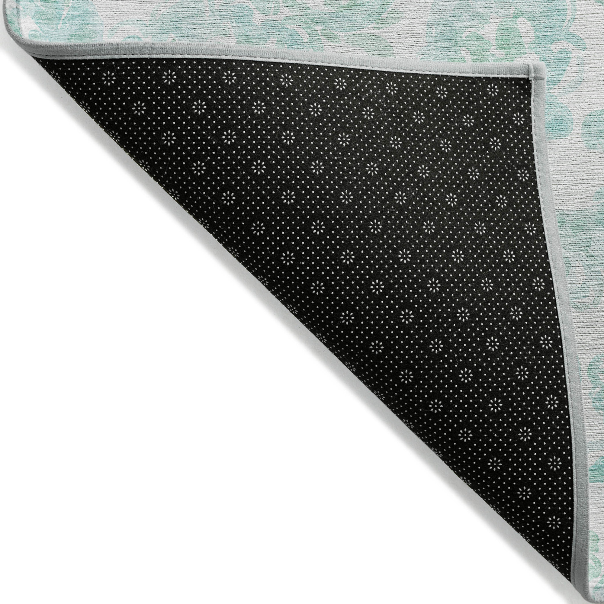 10' X 14' Turquoise And Ivory Paisley Washable Indoor Outdoor Area Rug - 1 - Sports & Outdoor