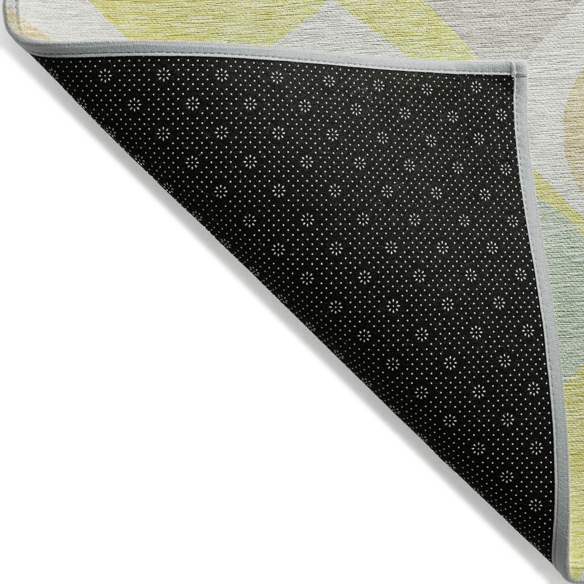 10' X 14' Yellow Mint Green And Beige Ogee Washable Indoor Outdoor Area Rug - 1 - Sports & Outdoor