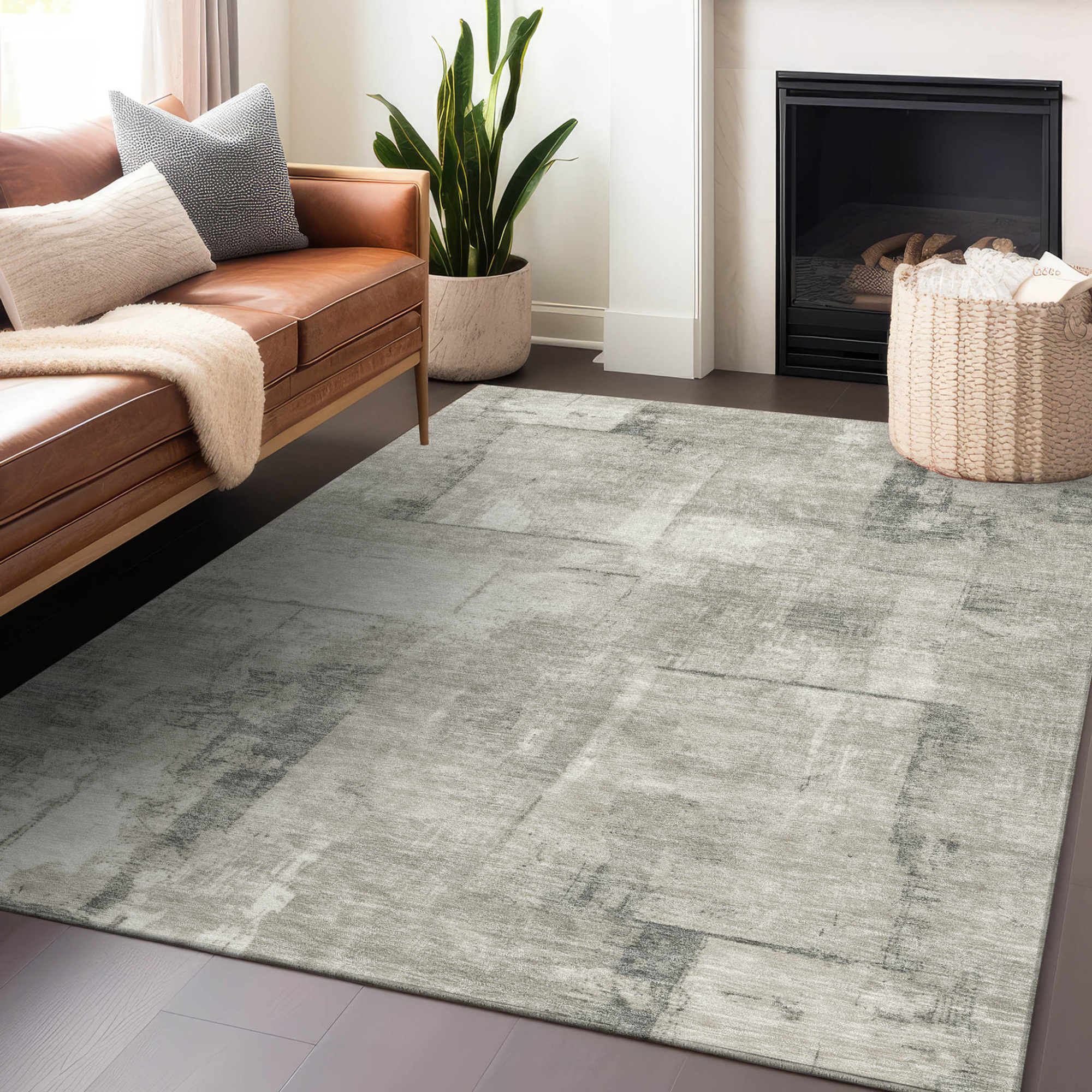 10' X 14' Beige And Gray Geometric Washable Indoor Outdoor Area Rug - 1 - Sports & Outdoor