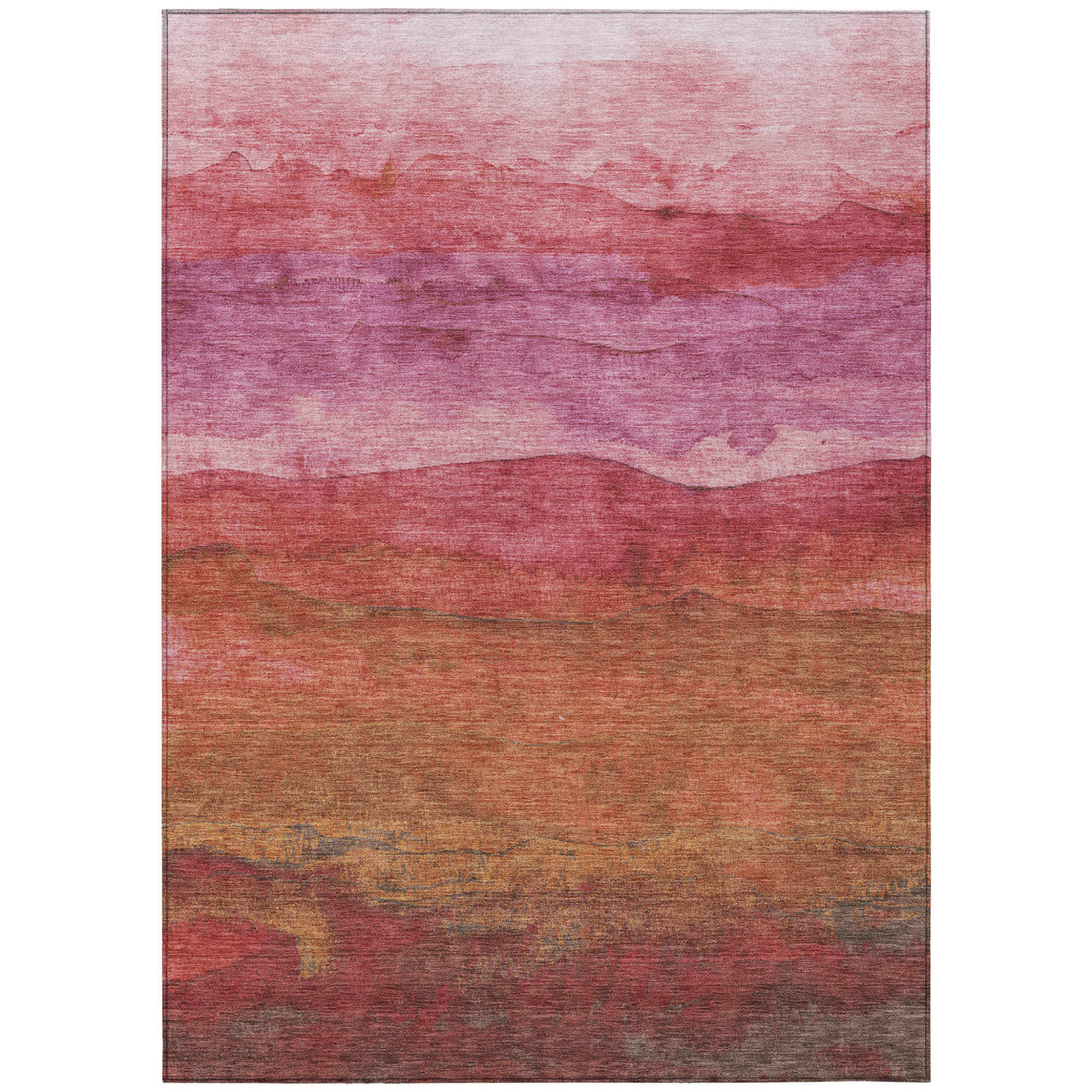 10' X 14' Blush Mauve And Rust Abstract Washable Indoor Outdoor Area Rug - 1 - Sports & Outdoor