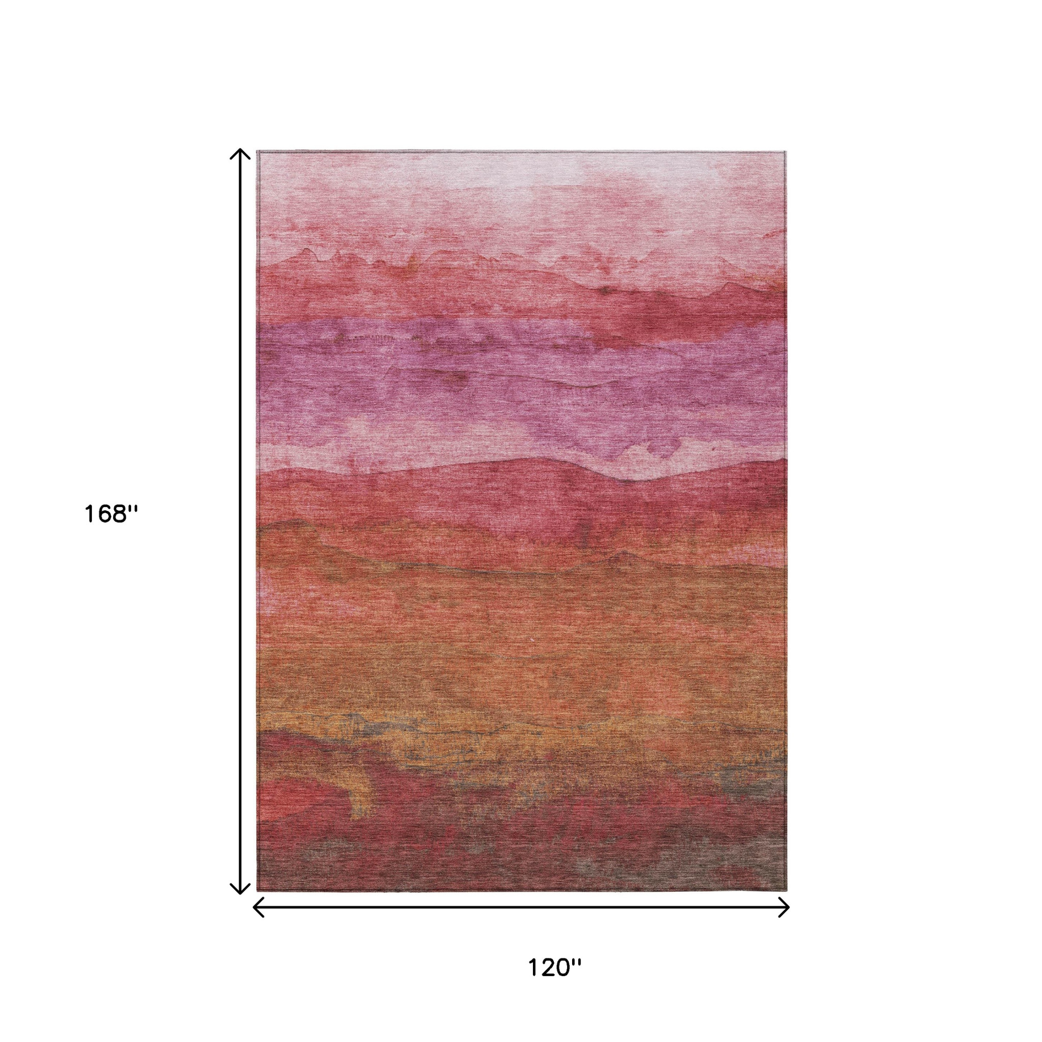 10' X 14' Blush Mauve And Rust Abstract Washable Indoor Outdoor Area Rug - 1 - Sports & Outdoor