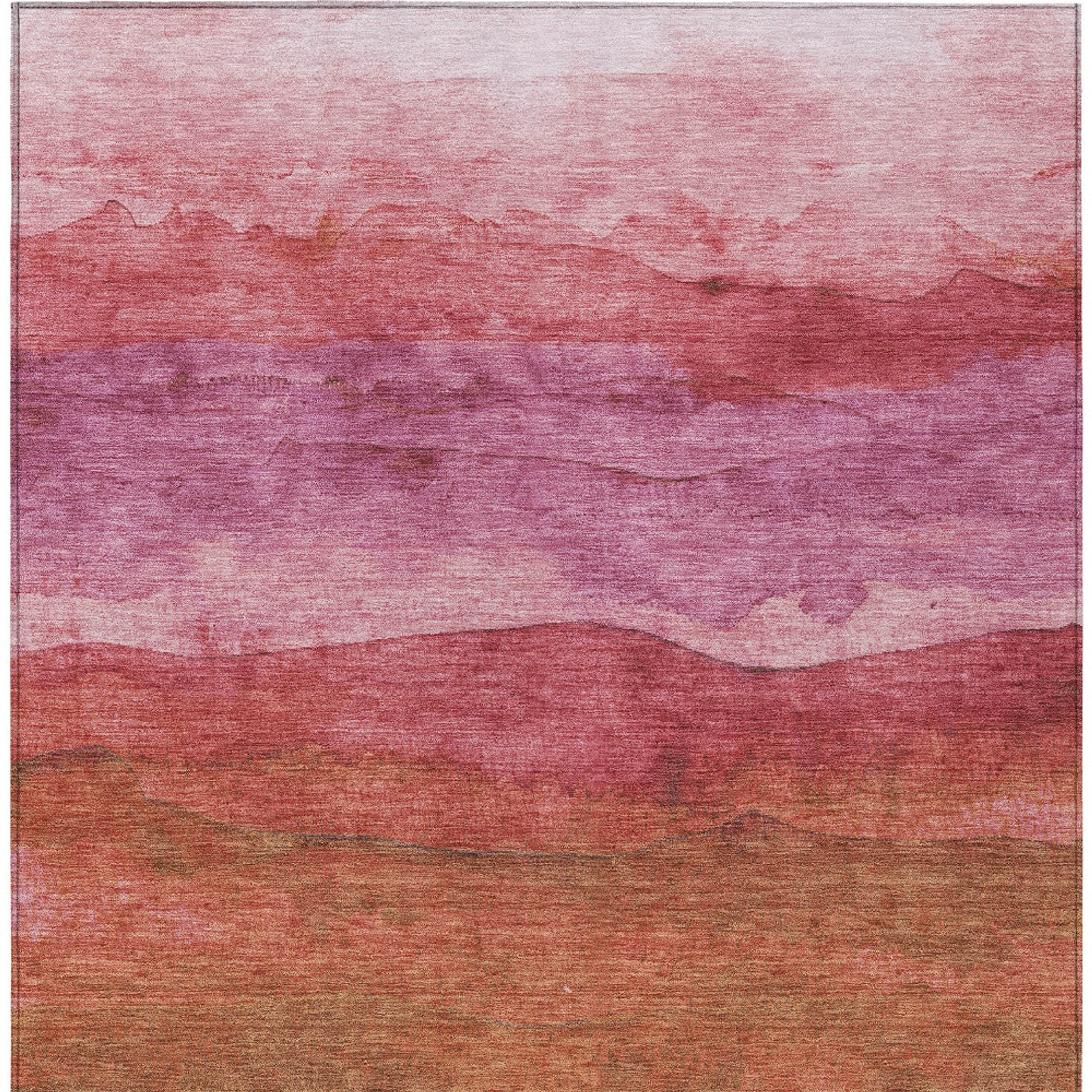 10' X 14' Blush Mauve And Rust Abstract Washable Indoor Outdoor Area Rug - 1 - Sports & Outdoor