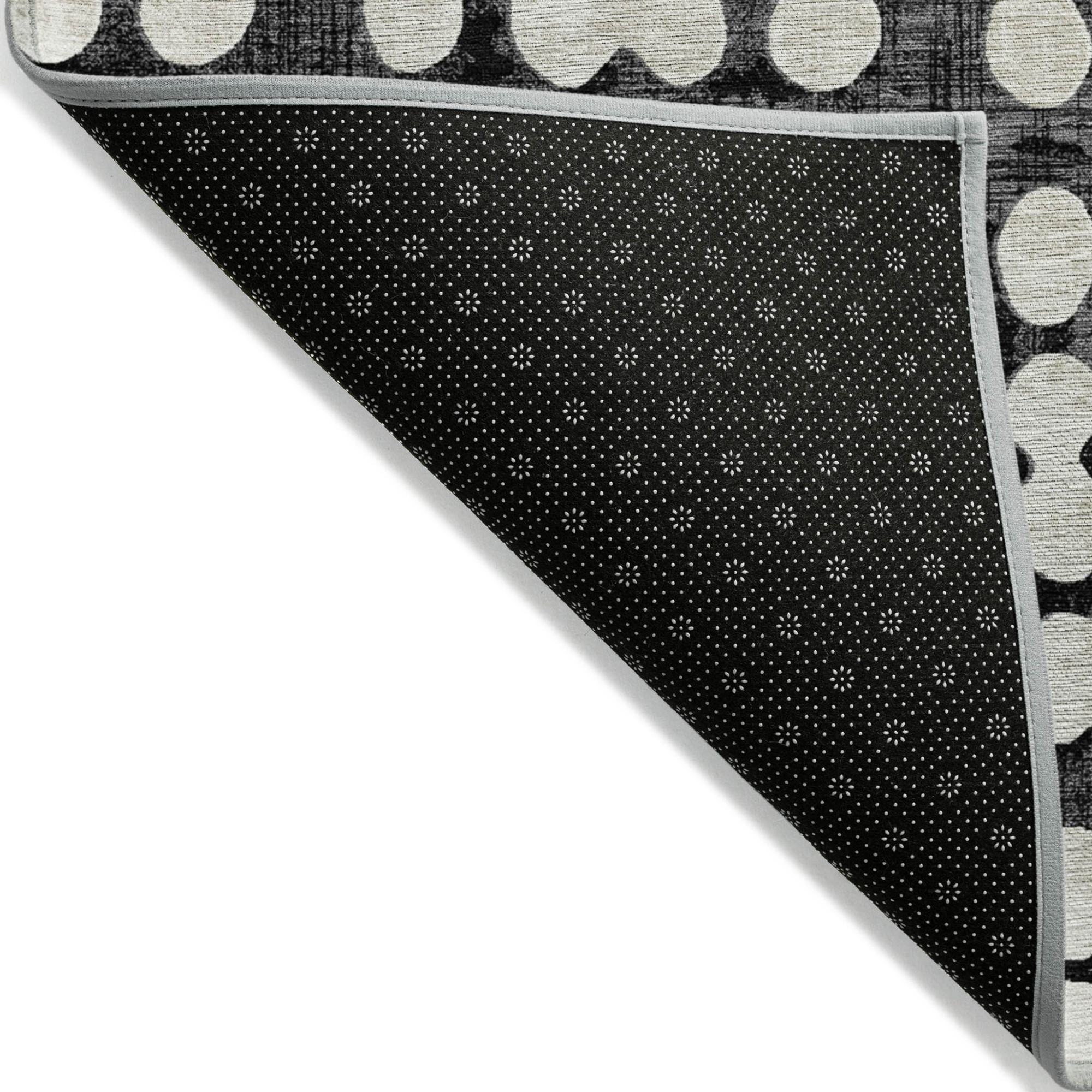 10' X 14' Black And Ivory Abstract Washable Indoor Outdoor Area Rug - 1 - Sports & Outdoor