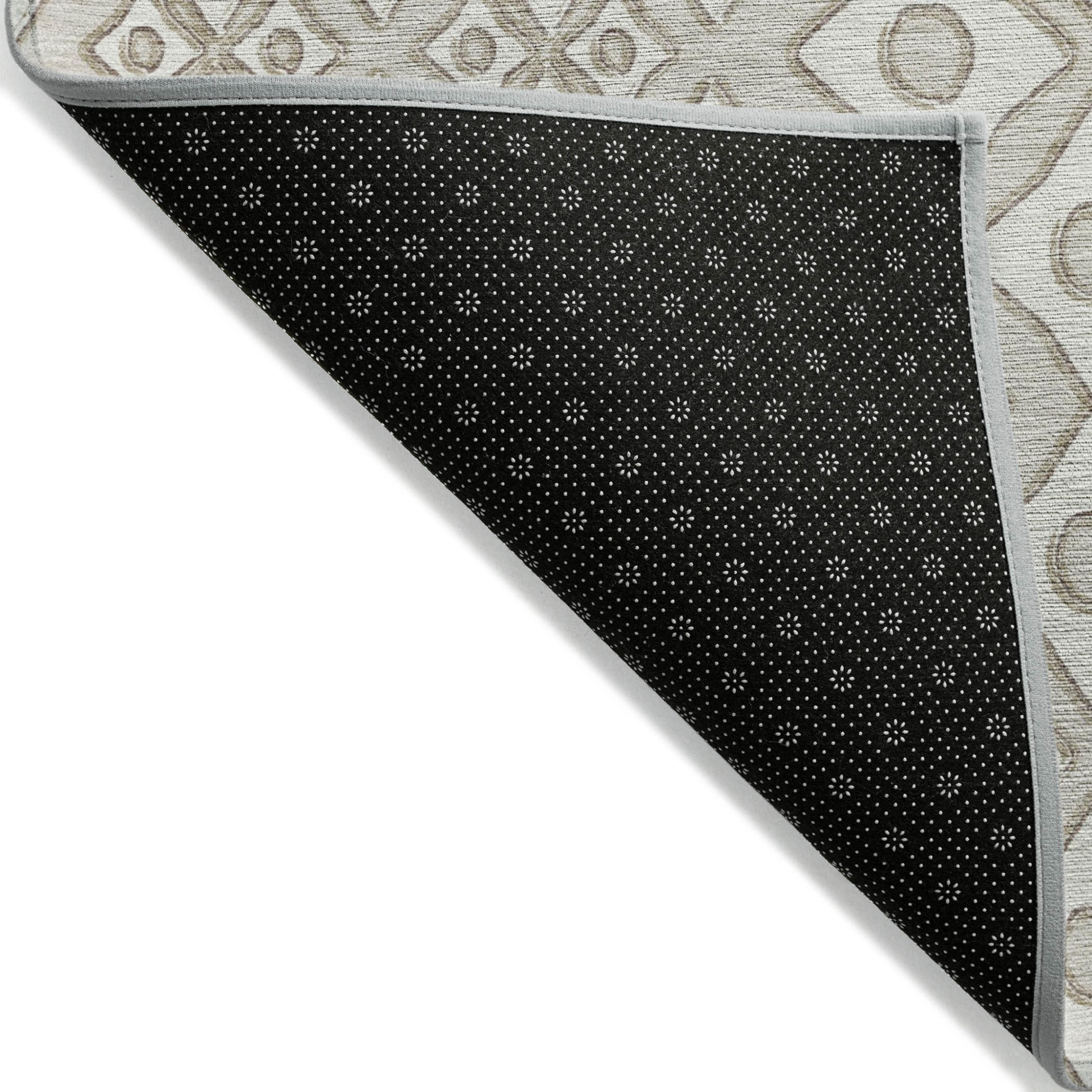 10' X 14' Beige And Ivory Geometric Washable Indoor Outdoor Area Rug - 1 - Sports & Outdoor