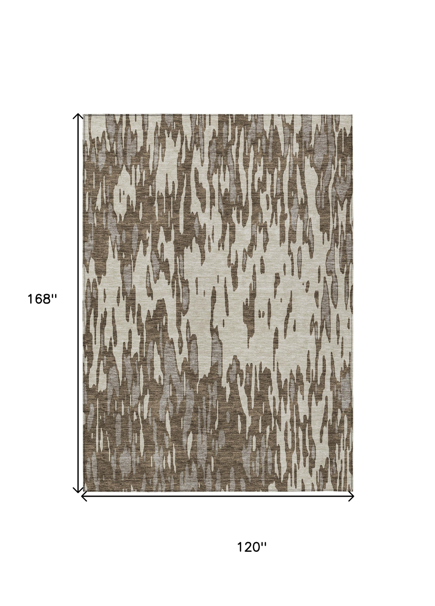 10' X 14' Brown And Ivory Abstract Washable Indoor Outdoor Area Rug - 1 - Sports & Outdoor