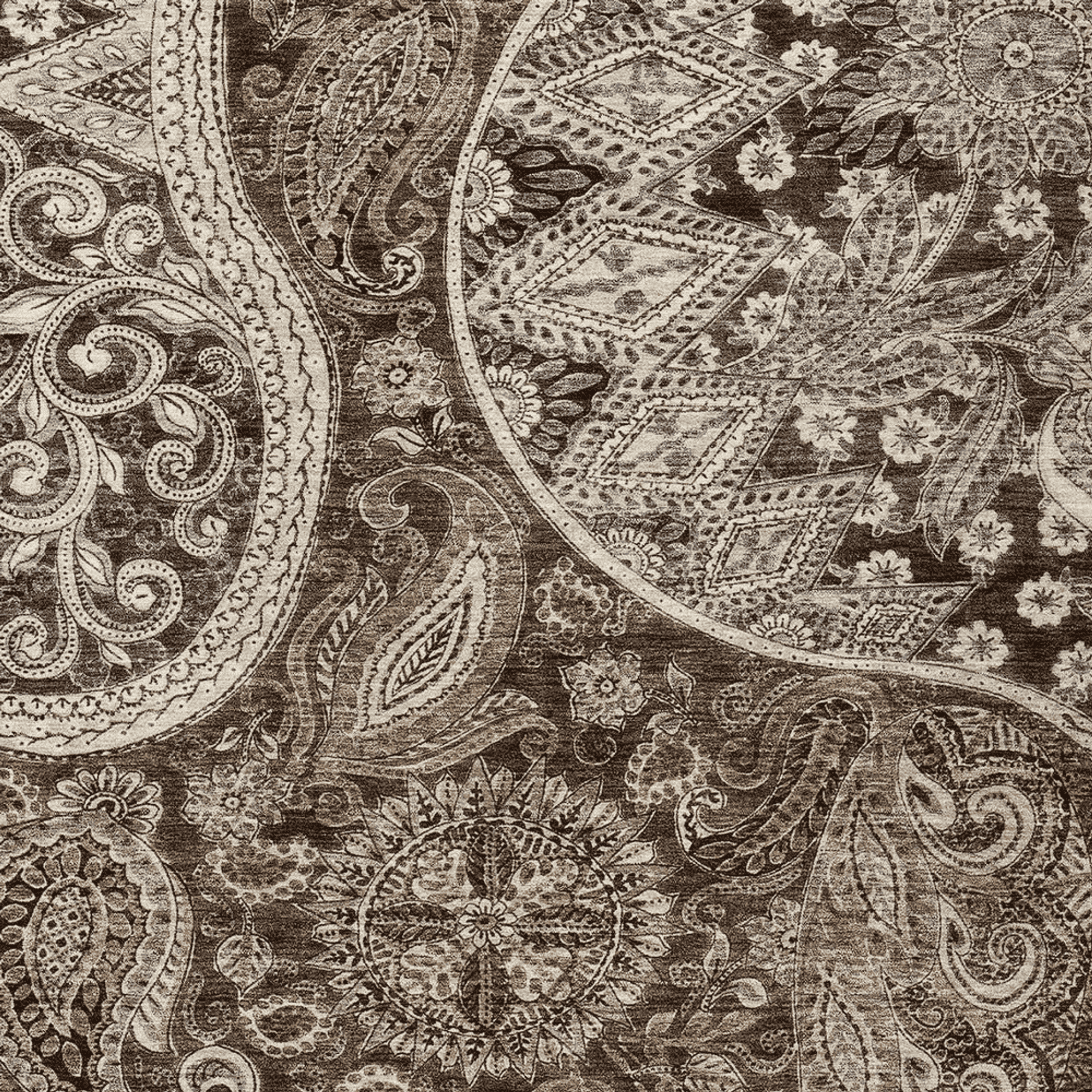 10' X 14' Brown Beige And Tan Floral Medallion Washable Indoor Outdoor Area Rug - 1 - Sports & Outdoor