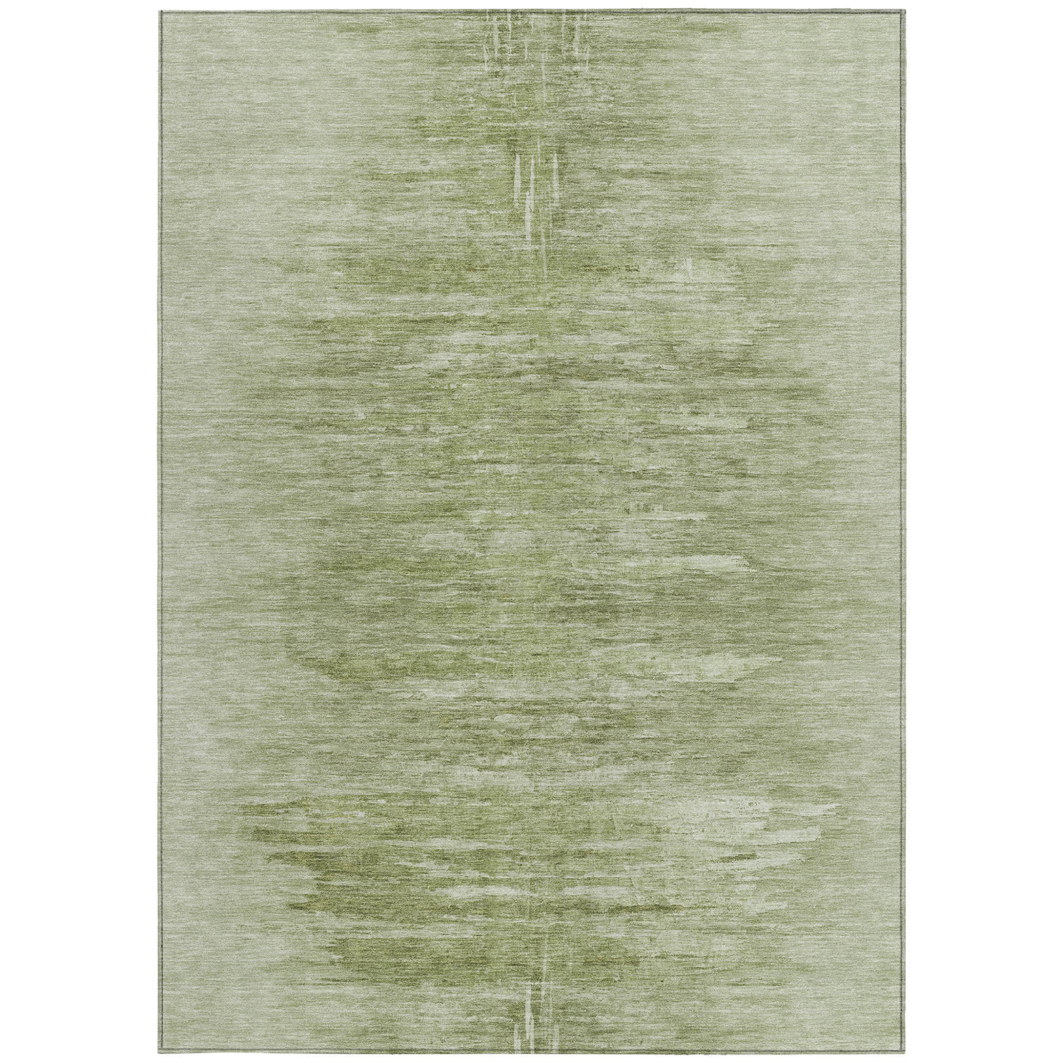 10' X 14' Artichoke Green And Fern Green Abstract Washable Indoor Outdoor Area Rug - 1 - Sports & Outdoor