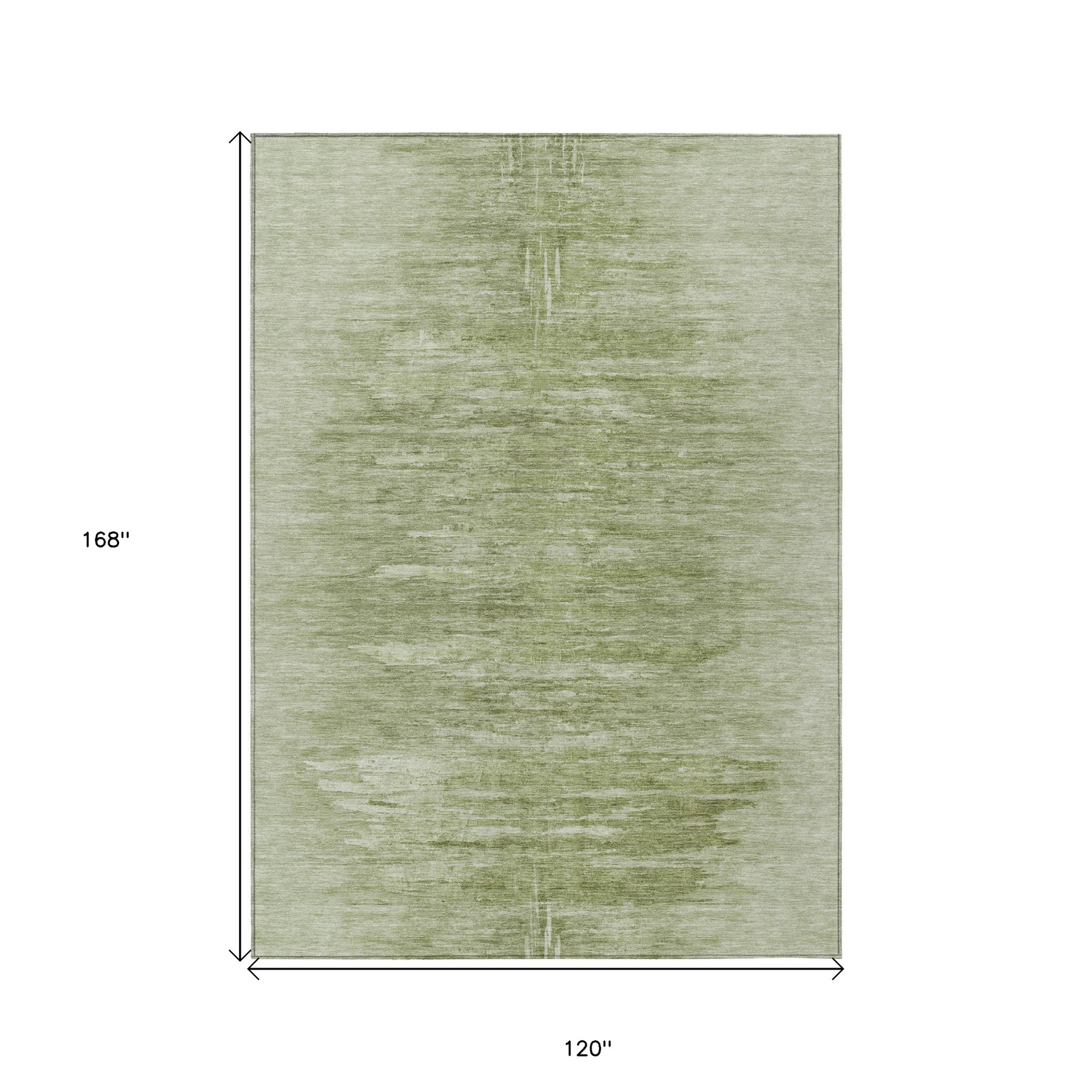 10' X 14' Artichoke Green And Fern Green Abstract Washable Indoor Outdoor Area Rug - 1 - Sports & Outdoor