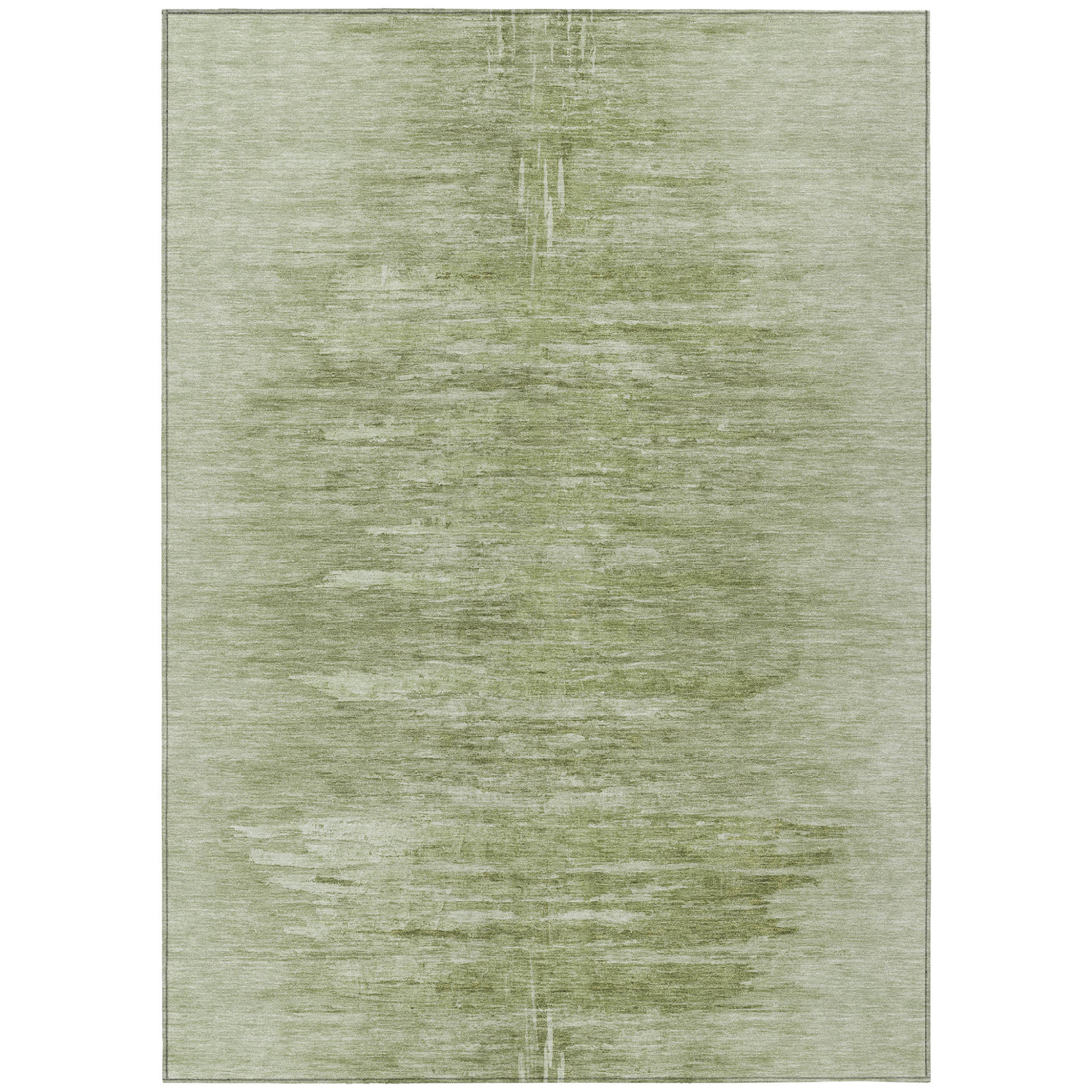 10' X 14' Artichoke Green And Fern Green Abstract Washable Indoor Outdoor Area Rug - 1 - Sports & Outdoor