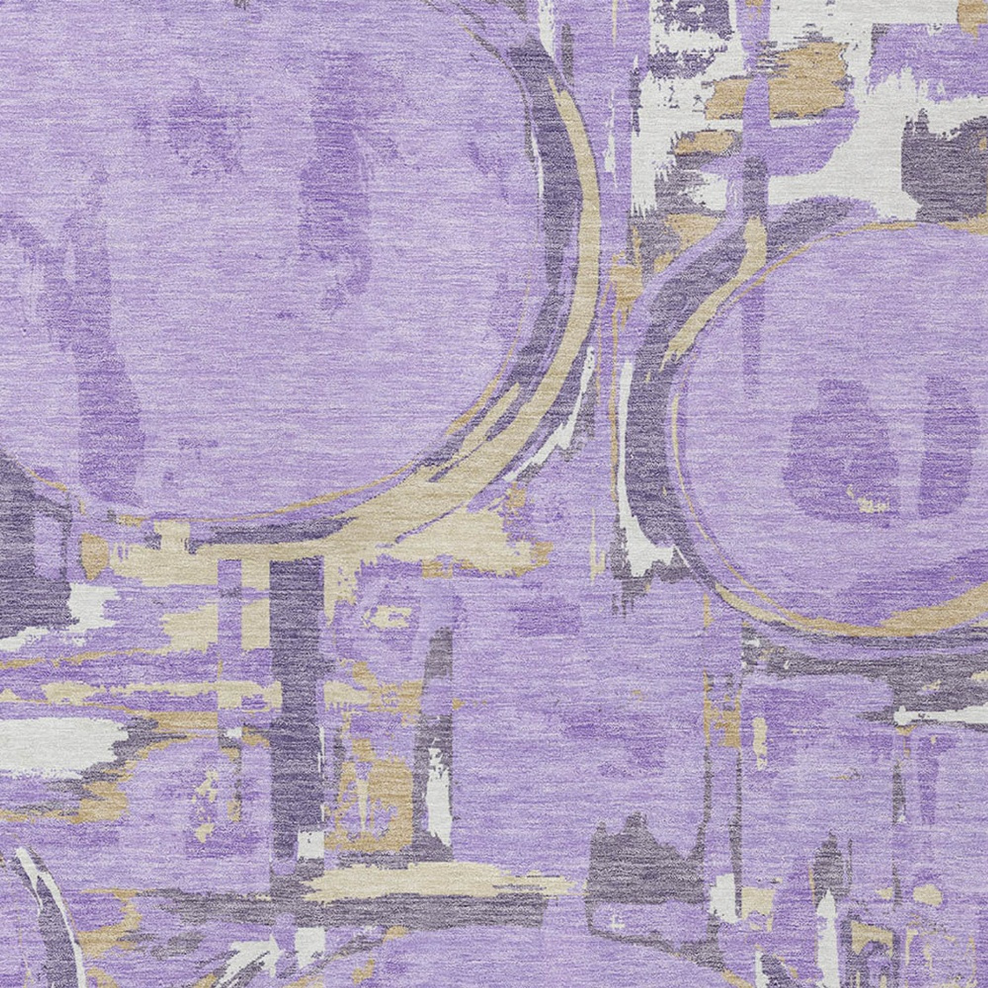 10' X 14' Lavender Lilac And Purple Geometric Washable Indoor Outdoor Area Rug - 1 - Sports & Outdoor