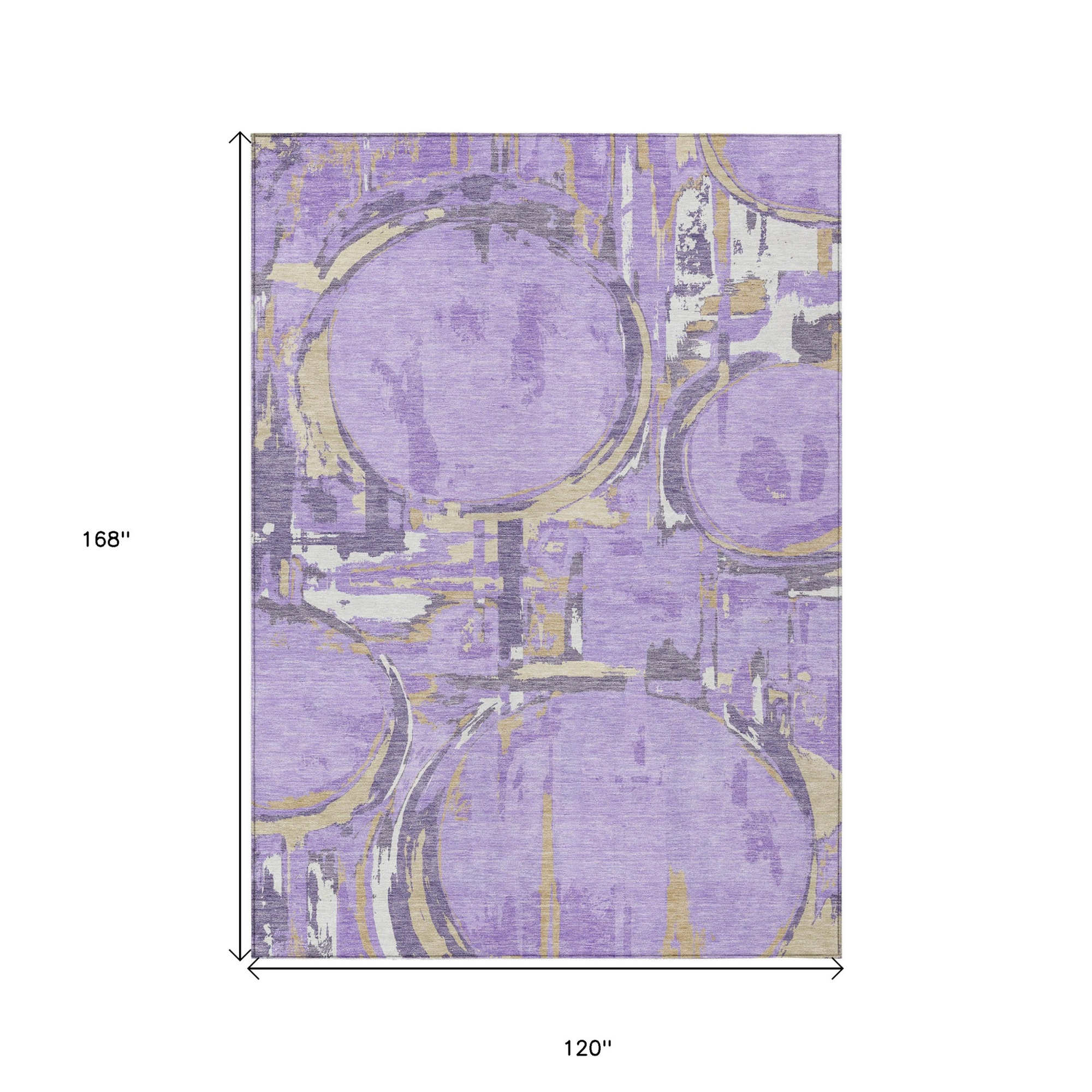 10' X 14' Lavender Lilac And Purple Geometric Washable Indoor Outdoor Area Rug - 1 - Sports & Outdoor