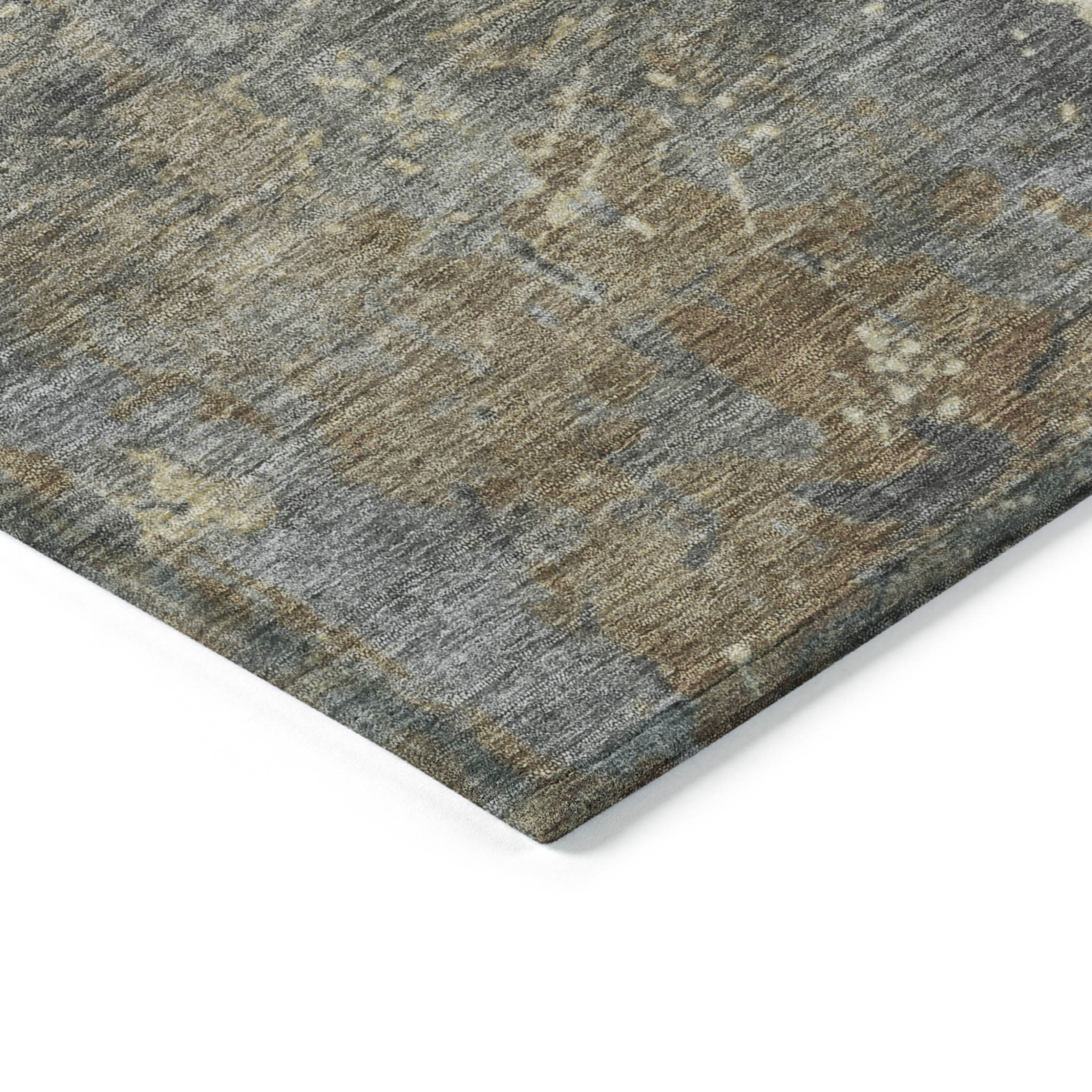 10' X 14' Taupe Gray And Beige Abstract Washable Indoor Outdoor Area Rug - 1 - Sports & Outdoor