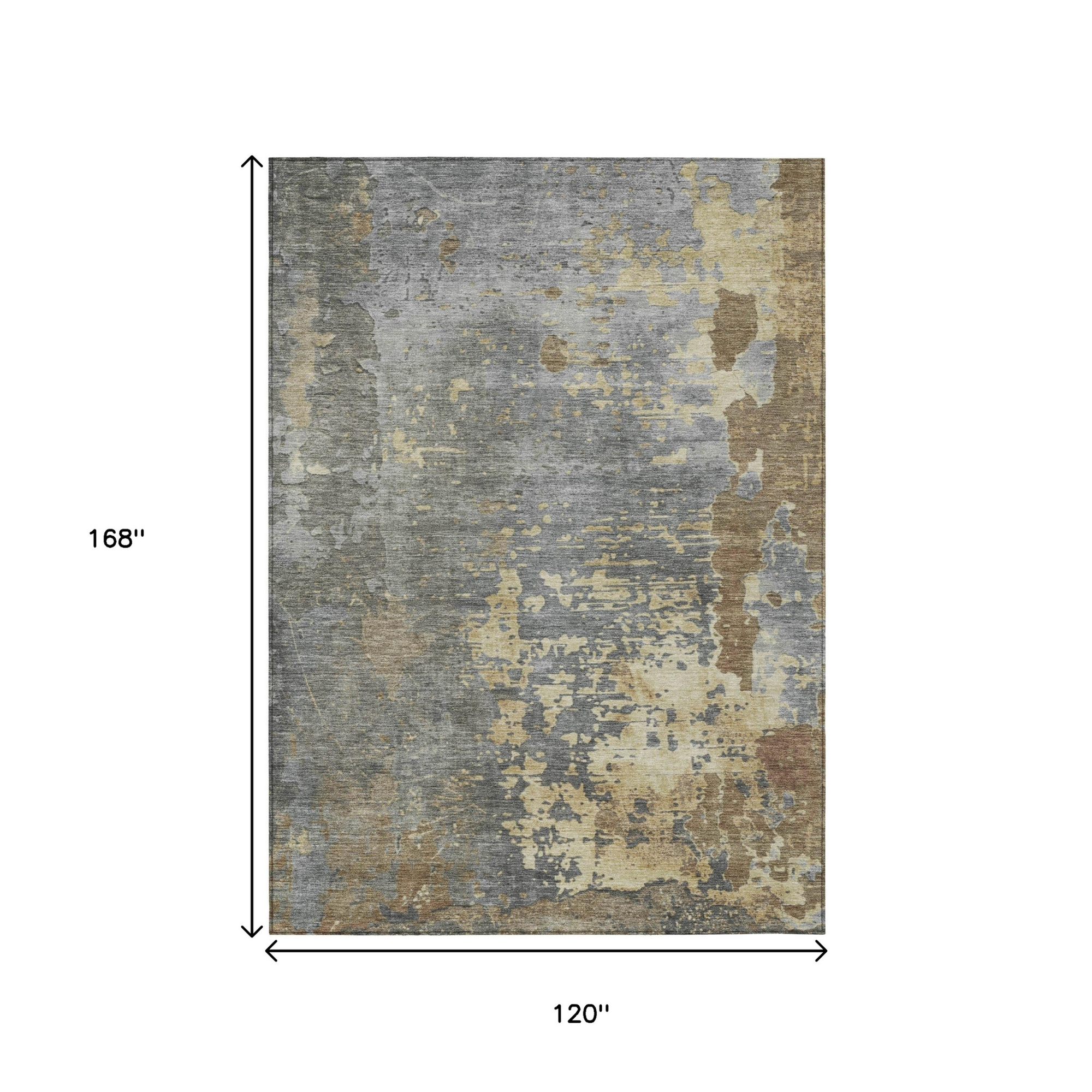 10' X 14' Taupe Gray And Beige Abstract Washable Indoor Outdoor Area Rug - 1 - Sports & Outdoor