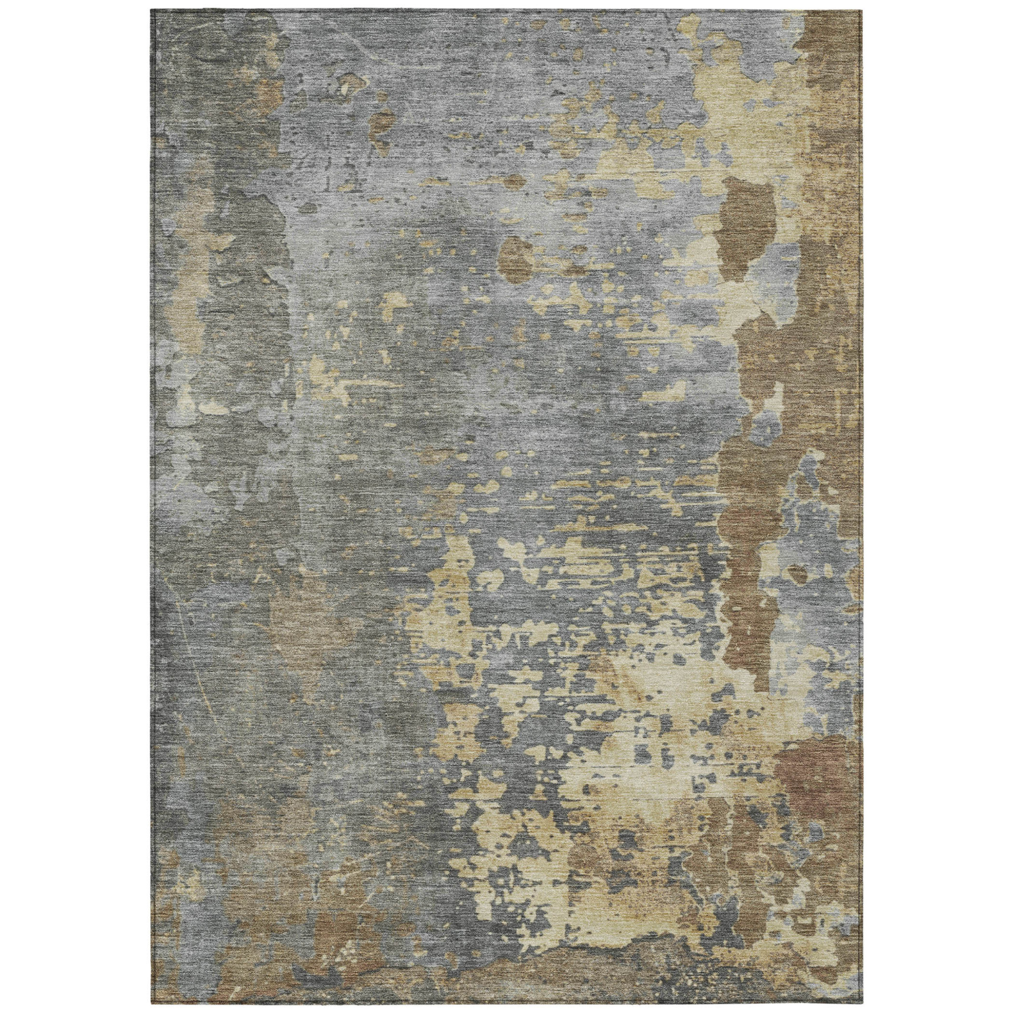 10' X 14' Taupe Gray And Beige Abstract Washable Indoor Outdoor Area Rug - 1 - Sports & Outdoor