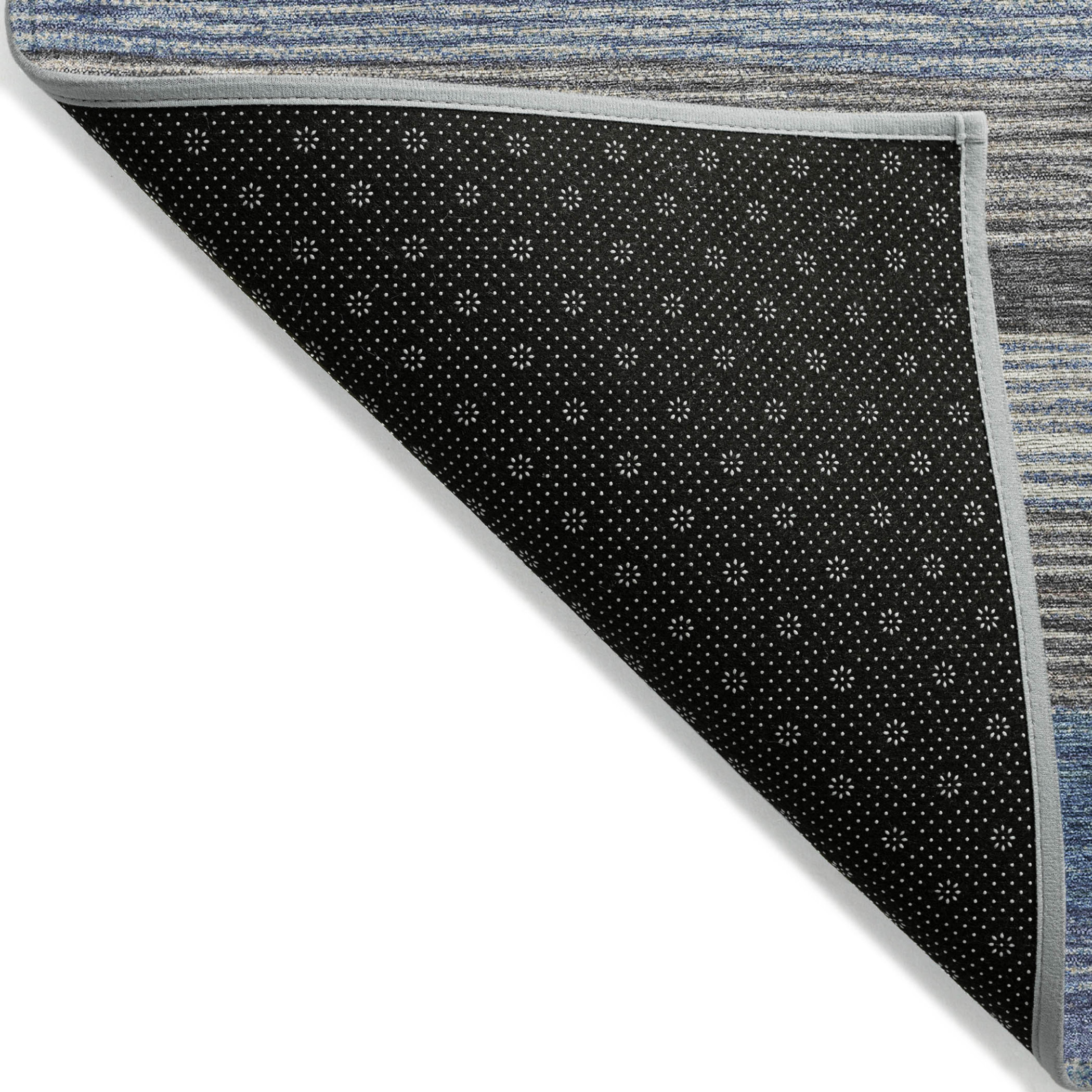10' X 14' Denim Blue Beige And Taupe Striped Washable Indoor Outdoor Area Rug - 1 - Sports & Outdoor
