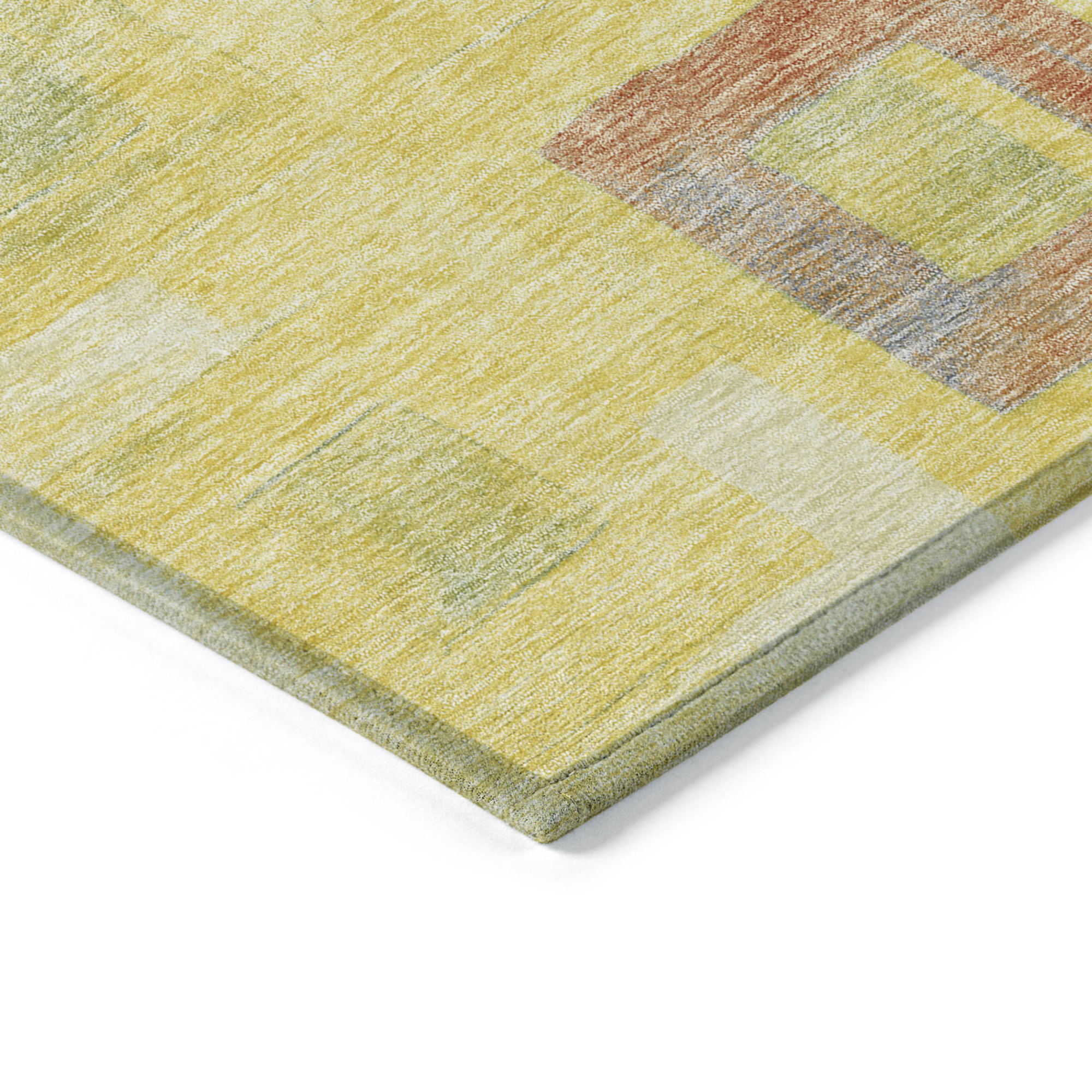 10' X 14' Yellow Blue And Terra Cotta Geometric Washable Indoor Outdoor Area Rug - 1 - Sports & Outdoor