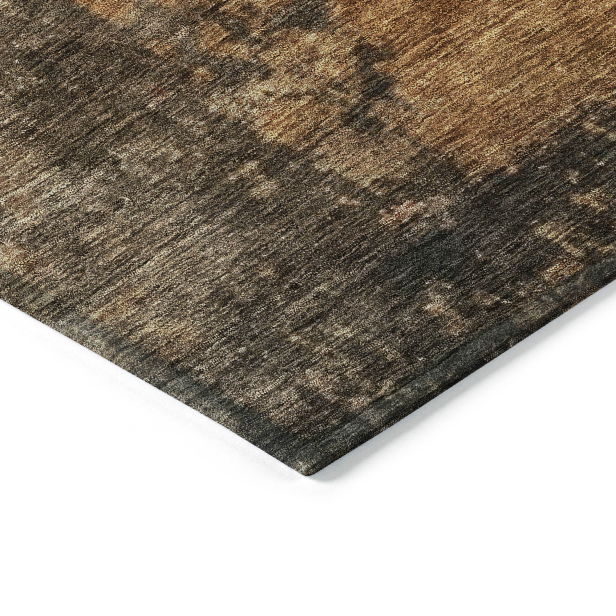 10' X 14' Khaki Brown And Copper Abstract Washable Indoor Outdoor Area Rug - 1 - Sports & Outdoor