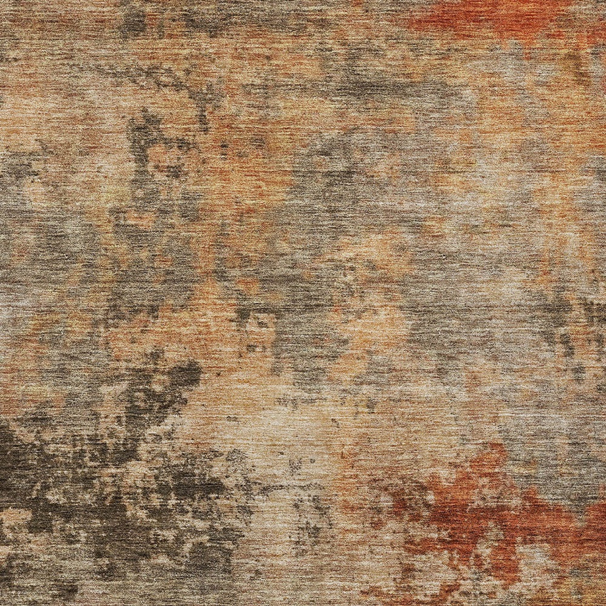 10' X 14' Khaki Brown And Copper Abstract Washable Indoor Outdoor Area Rug - 1 - Sports & Outdoor