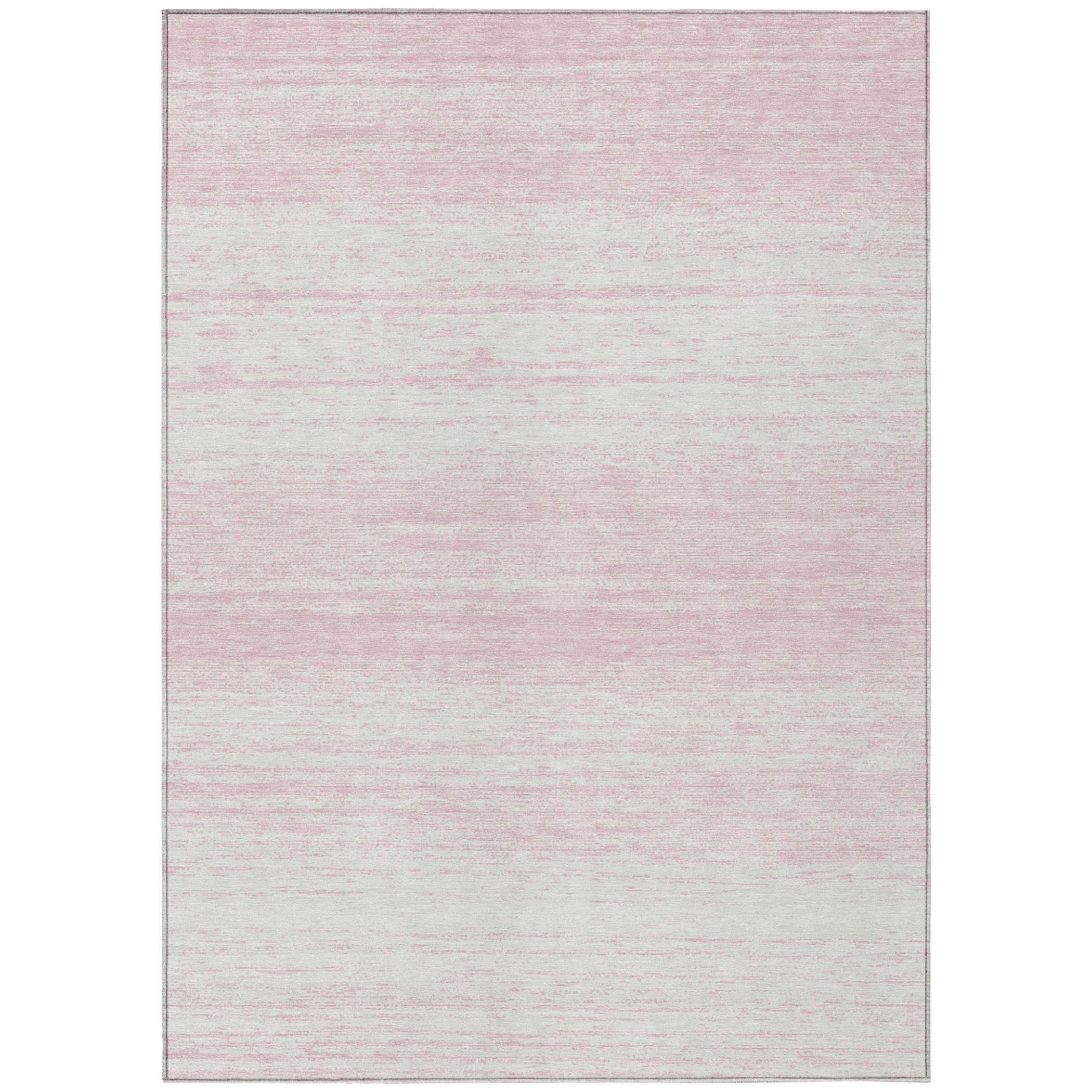 10' X 14' Pink And Ivory Striped Washable Indoor Outdoor Area Rug - 1 - Sports & Outdoor