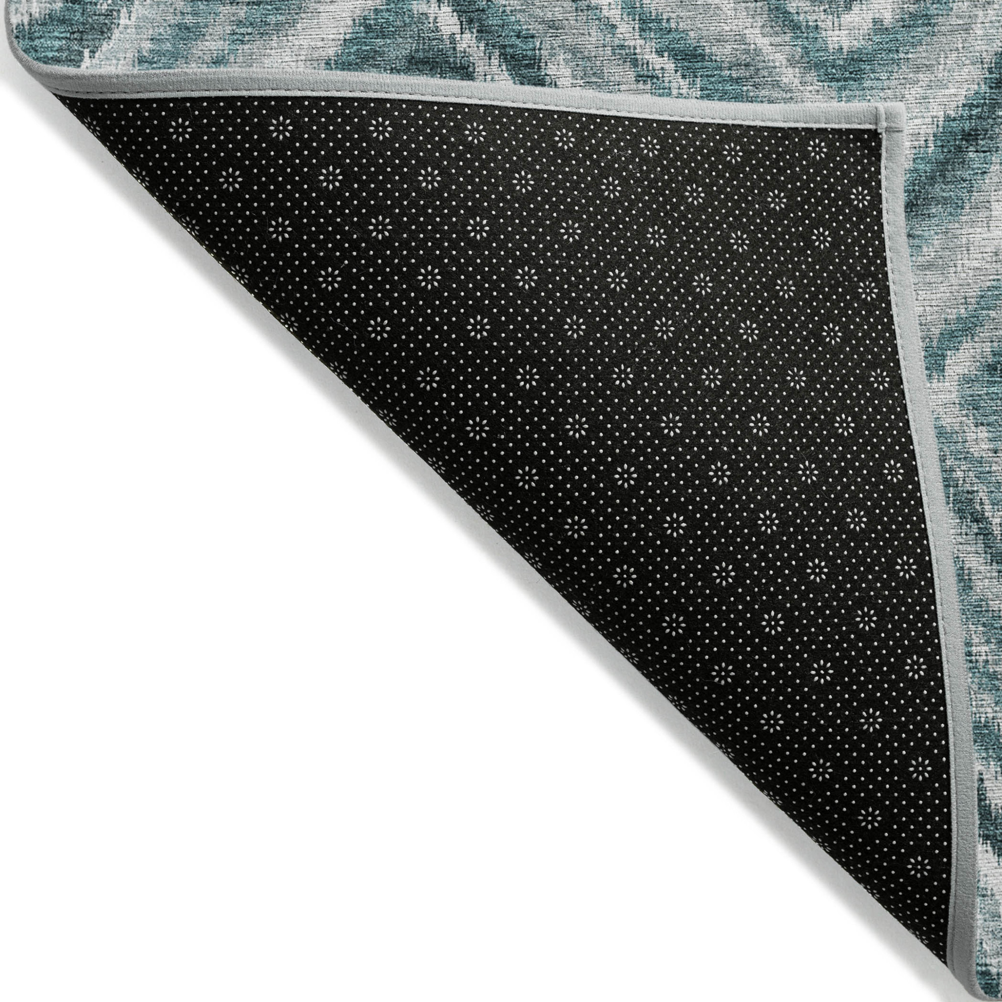 10' X 14' Teal Blue Aqua And Gray Geometric Washable Indoor Outdoor Area Rug - 1 - Sports & Outdoor