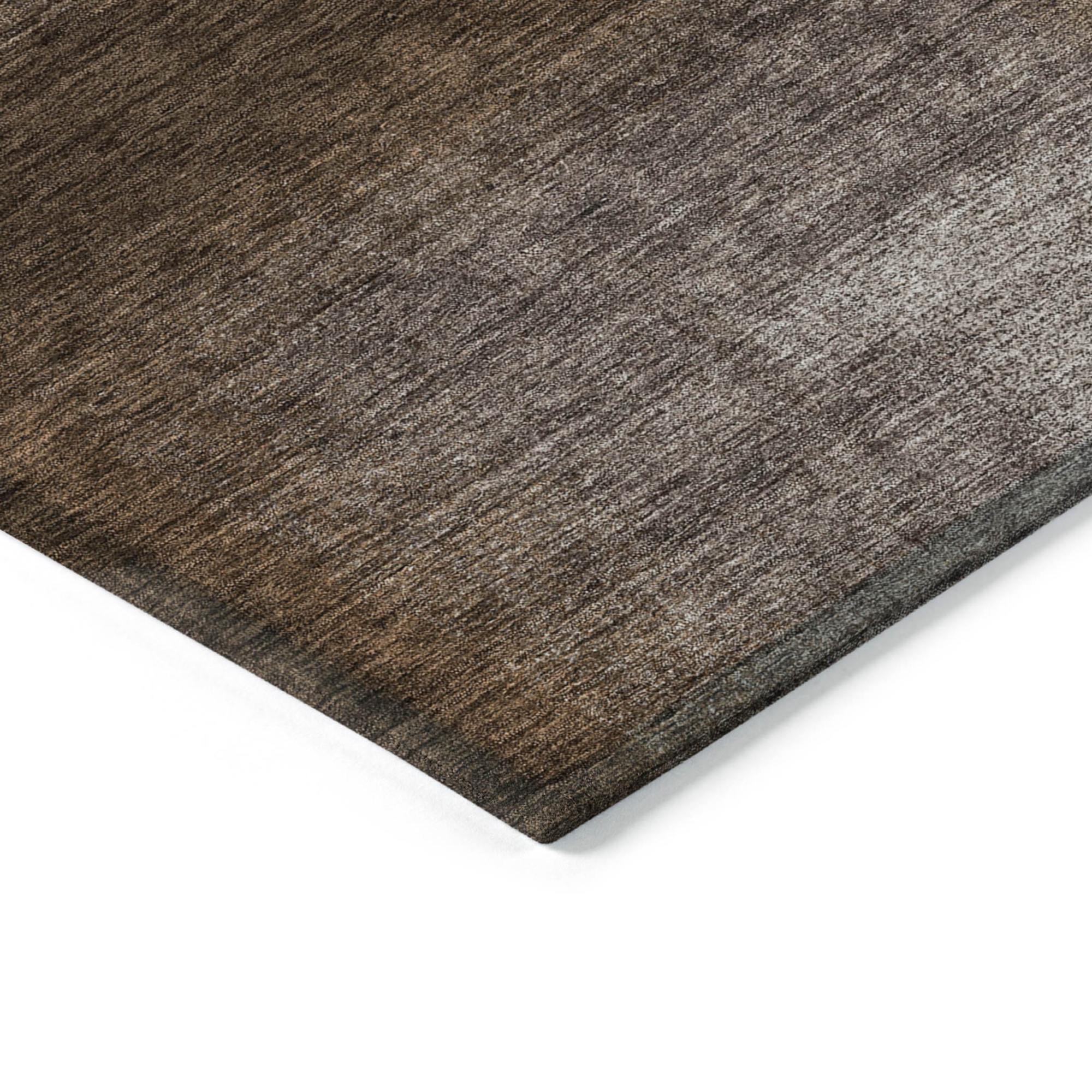 10' X 14' Brown And Ivory Abstract Washable Indoor Outdoor Area Rug - 1 - Sports & Outdoor
